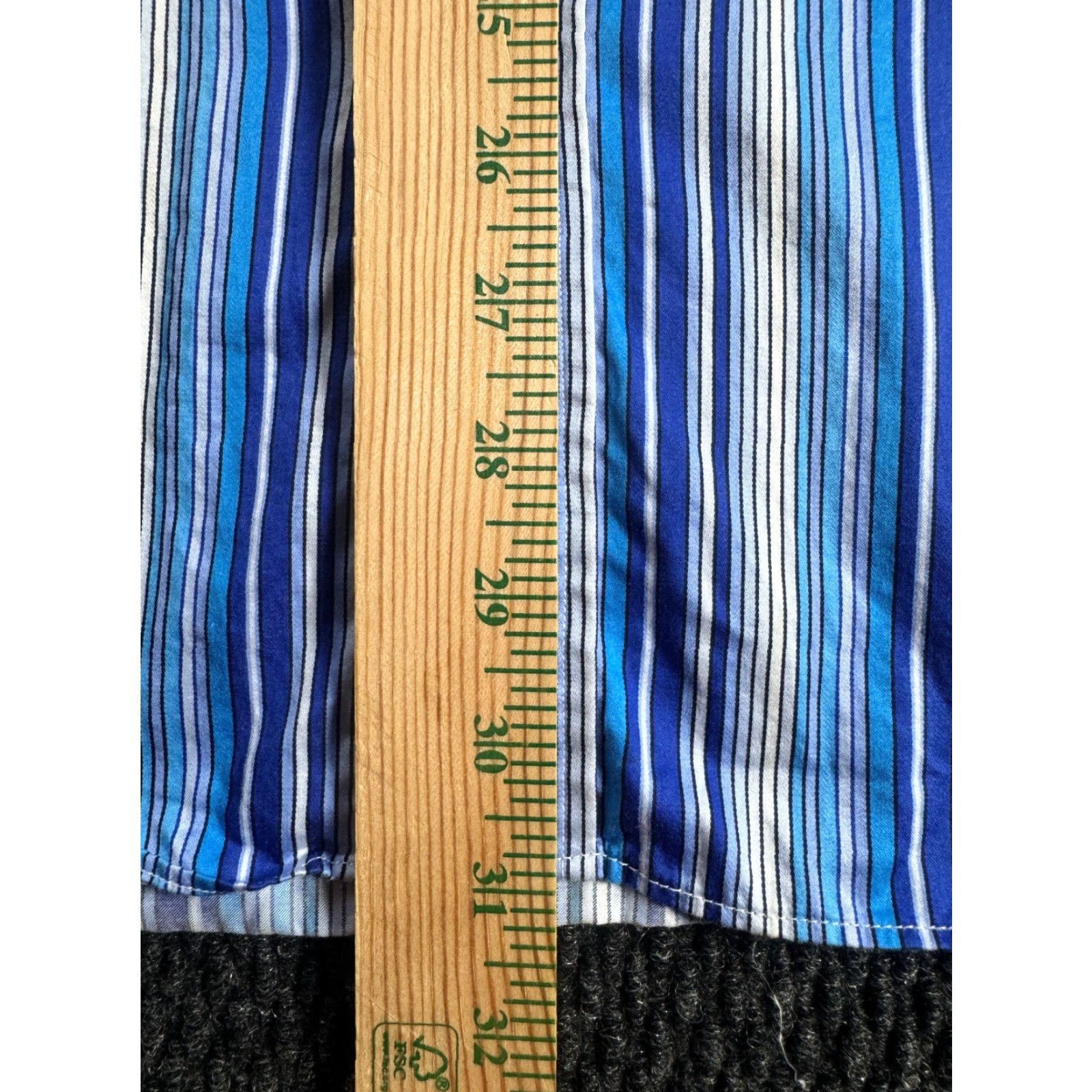 BUGATCHI Bugatchi Uomo Long Sleeve Shirt XL Blue Striped 100% Cotton Dress Shirt Mens Button Down Size US XL / EU 56 / 4 - 5 Thumbnail