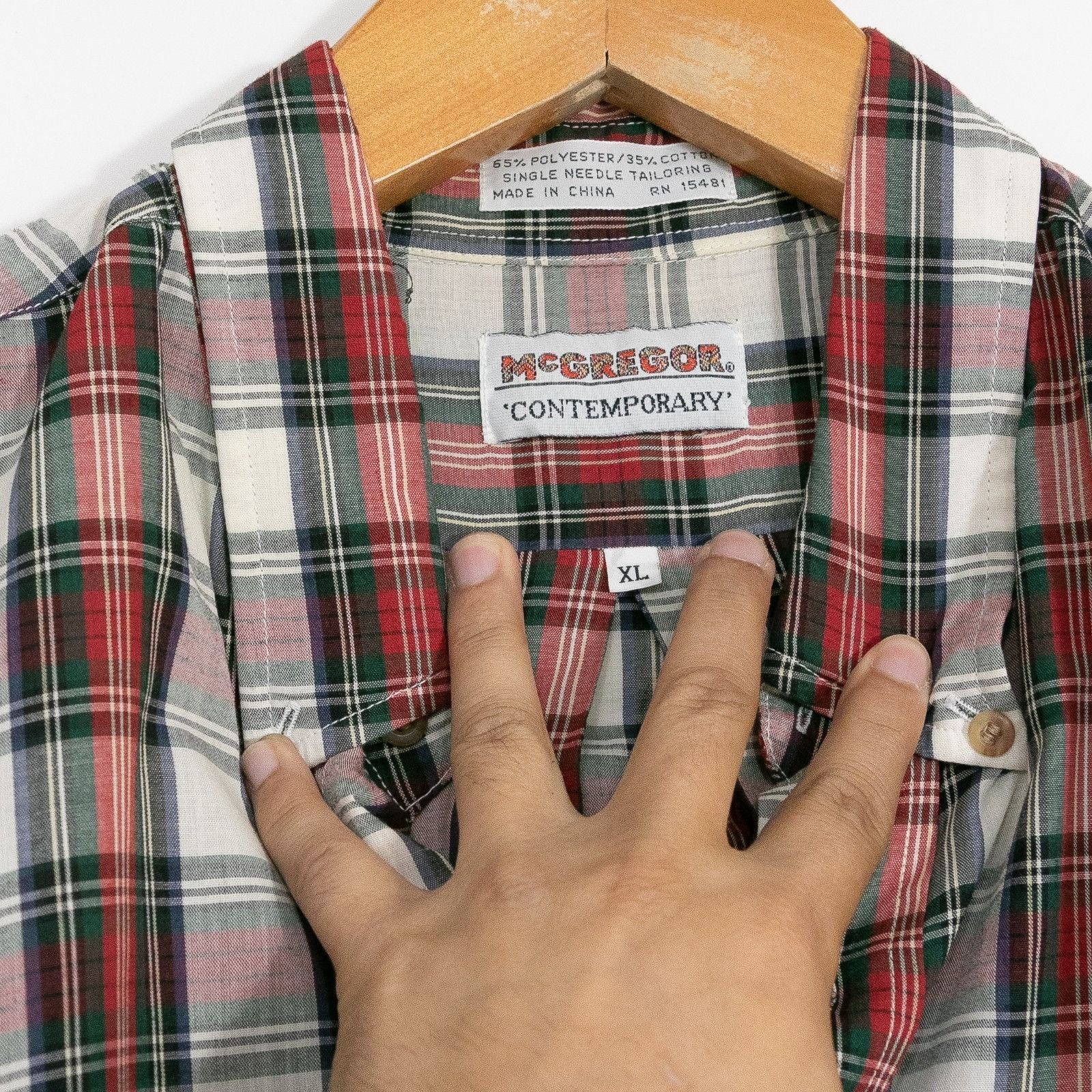 McGregor Vintage 90s McGregor Plaid Button Up Shirt Mens XL Oxford Size US XL / EU 56 / 4 - 6 Thumbnail