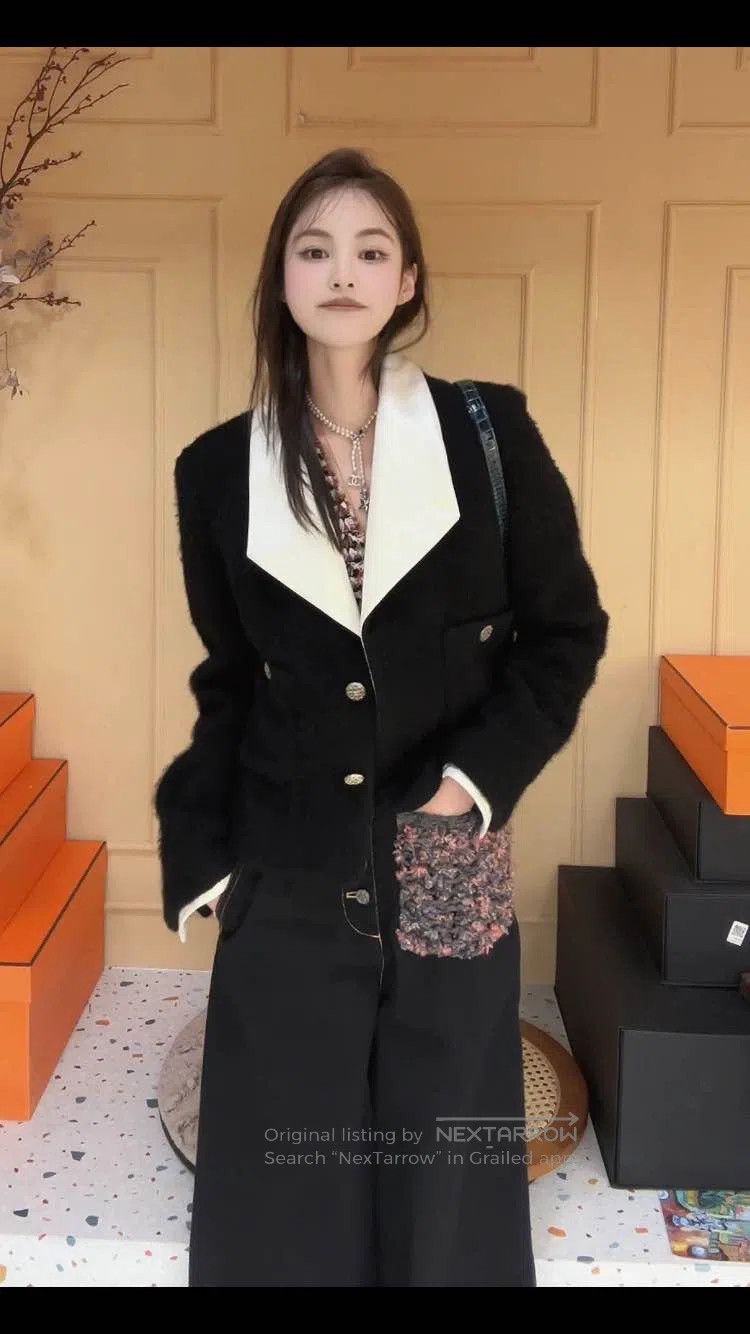 Chanel Chanel Forest series black and white lapel two-pocket jack Size XXS / US 00 / IT 34 - 9 Thumbnail
