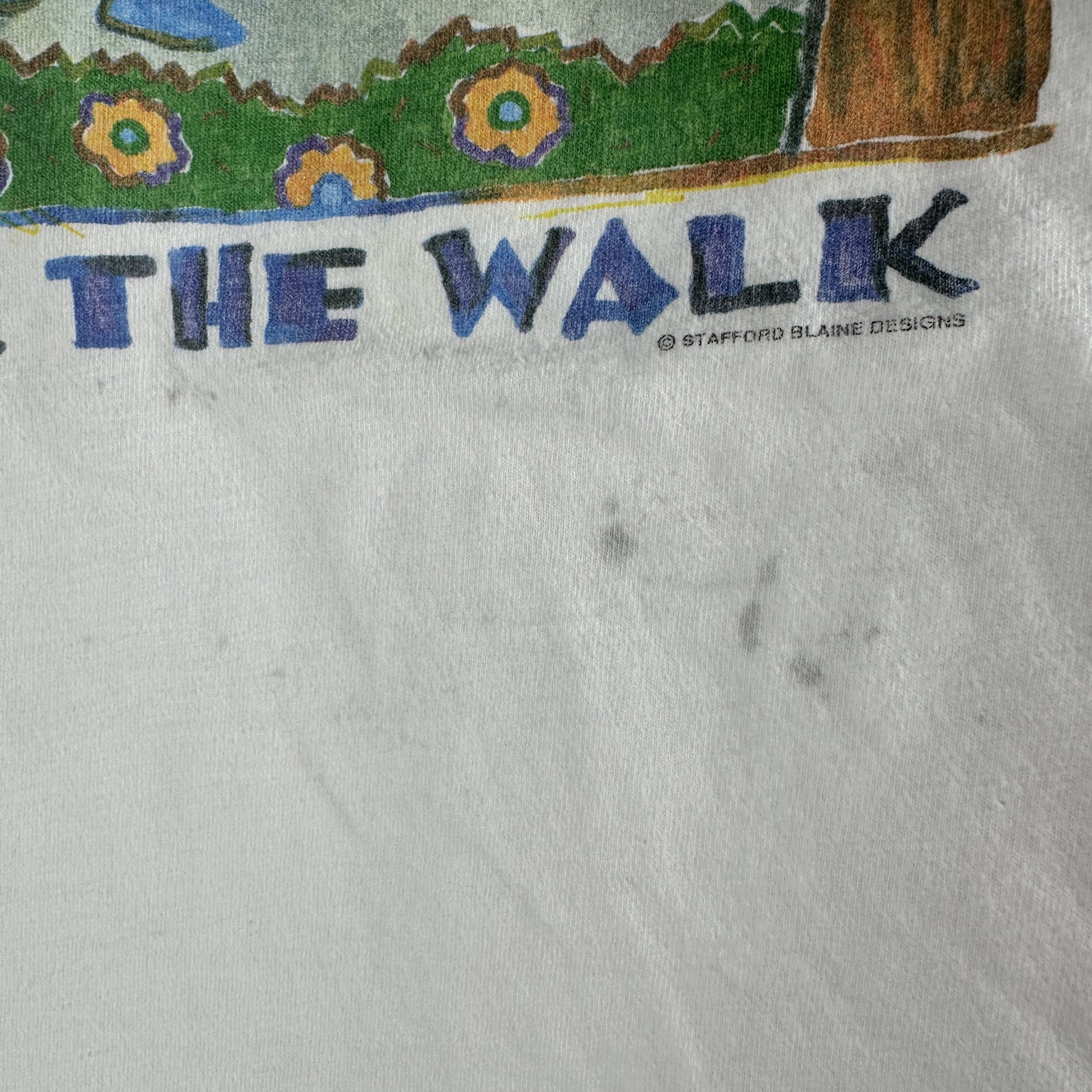 Vintage 90s Talk The Talk Walk The Walk Art Single Stitch T-shirt Size US XL / EU 56 / 4 - 6 Thumbnail