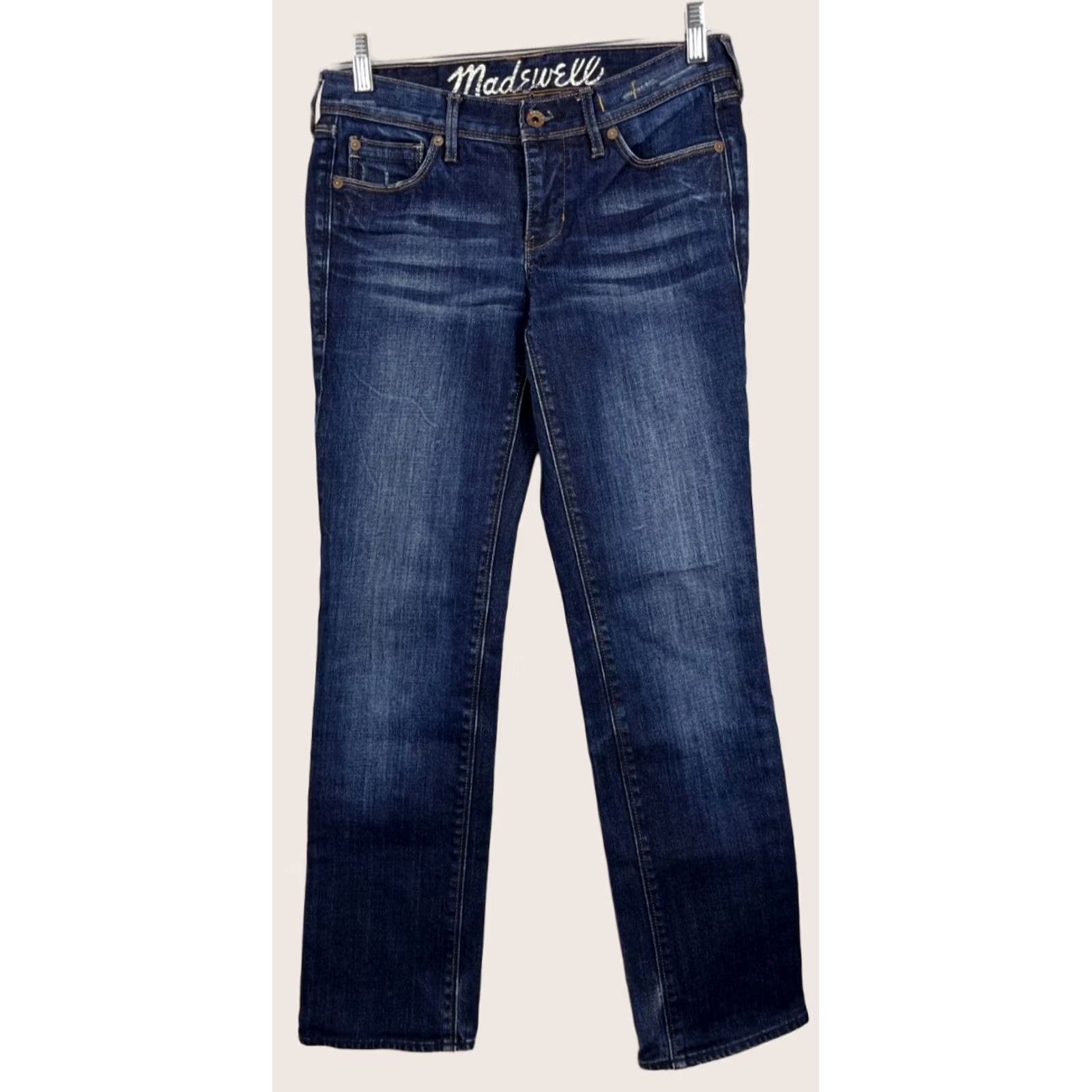 Madewell Madewell Jean Rail Straight Blue Women Low Rise Dark 30x28 Stretch Denim 77388 Brand Button & Zipper Size 26" / US 2 / IT 38 - 1 Thumbnail