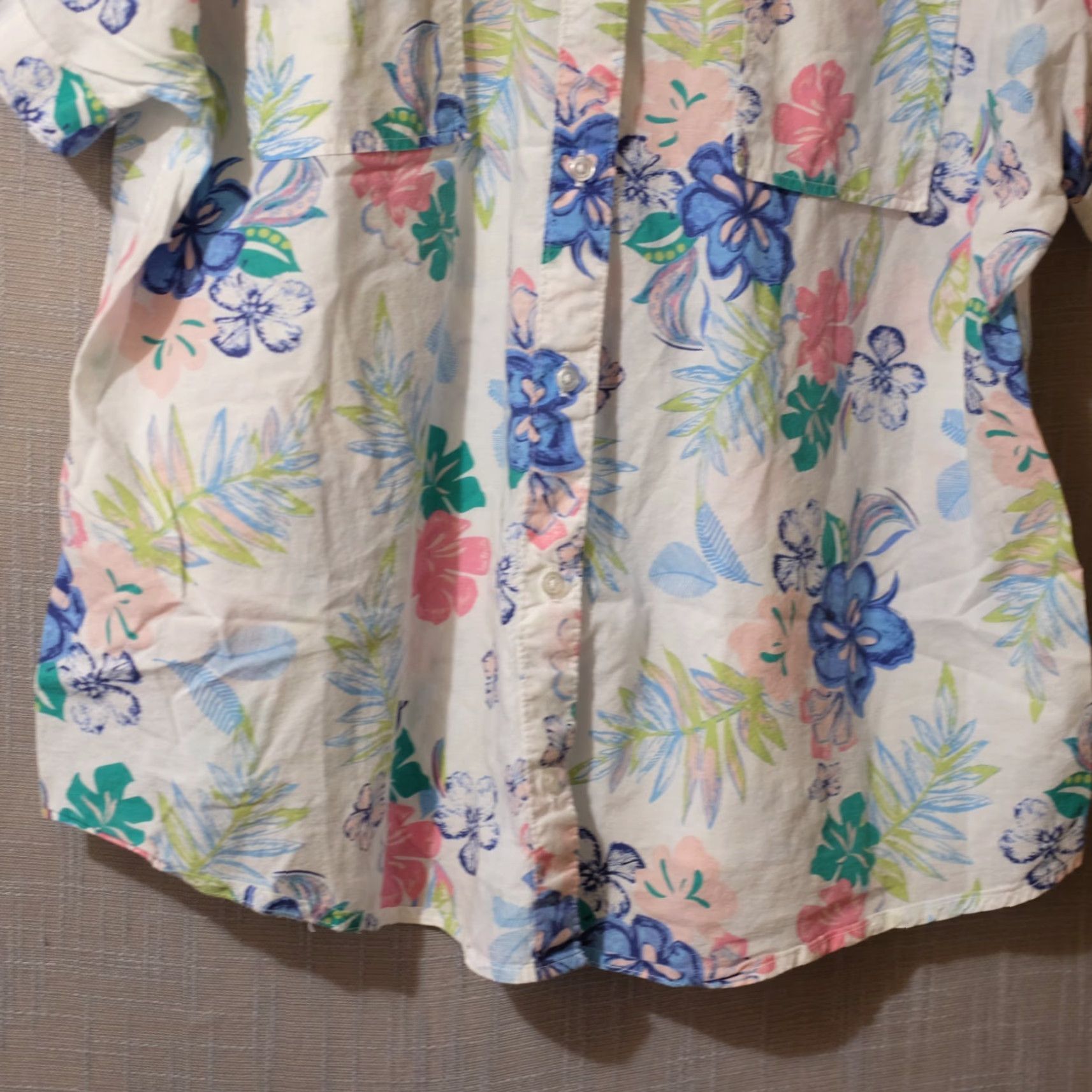 Vintage American Sweetheart Blouse Shirt Womens XX White Floral Semi-Sheer Button Up - Casual Party/Cocktail | 27 Bust 28 Length Size XXL / US 16-18 / IT 52-54 - 4 Thumbnail