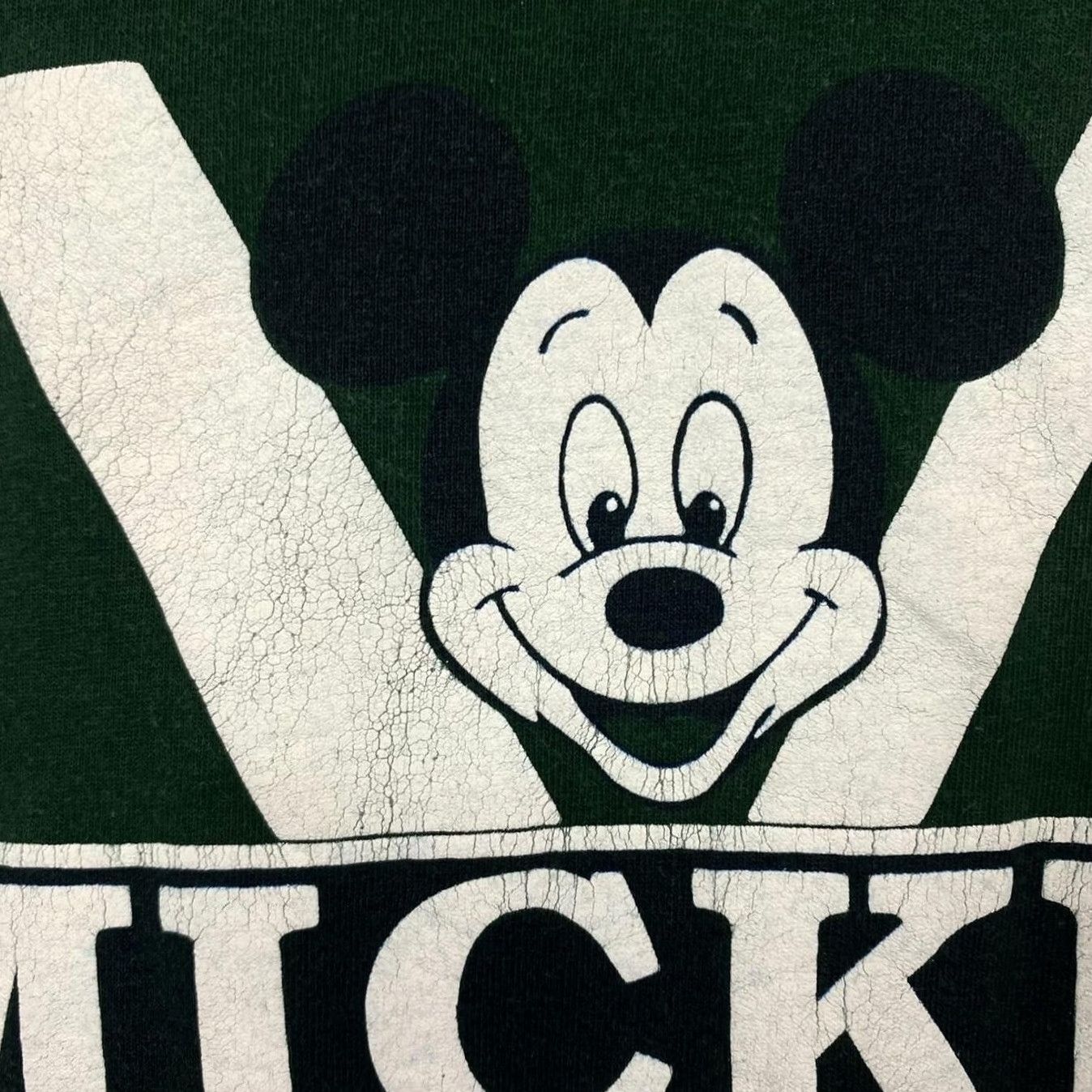 Fruit Of The Loom VINTAGE Disney Mickey Graphic Green Single Stitch T-Shirt XL Mens FOTL 90s Size US XL / EU 56 / 4 - 7 Thumbnail