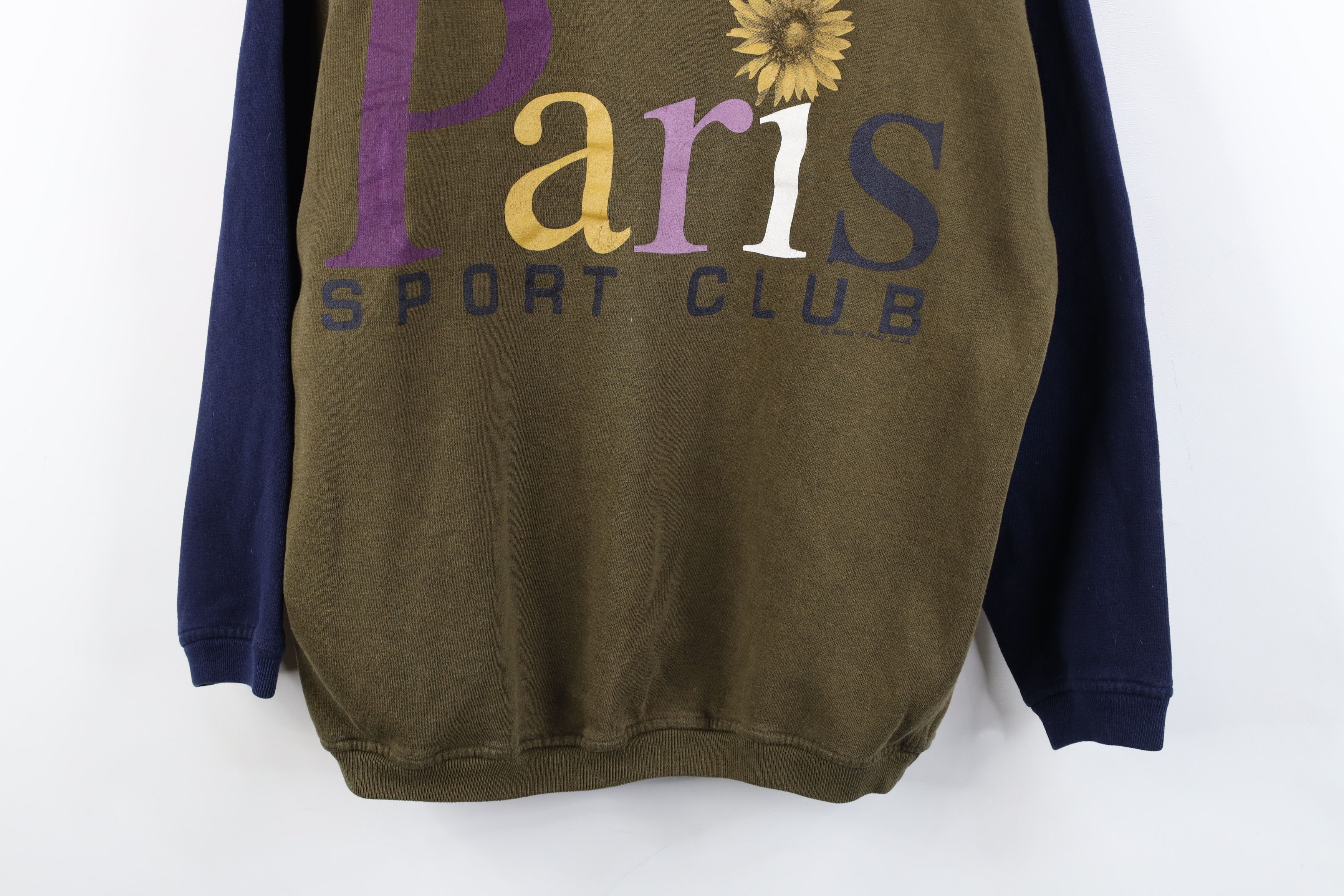 Vintage Vintage 90s Streetwear Block Paris Sunflower Sweatshirt Size L / US 10 / IT 46 - 3 Thumbnail