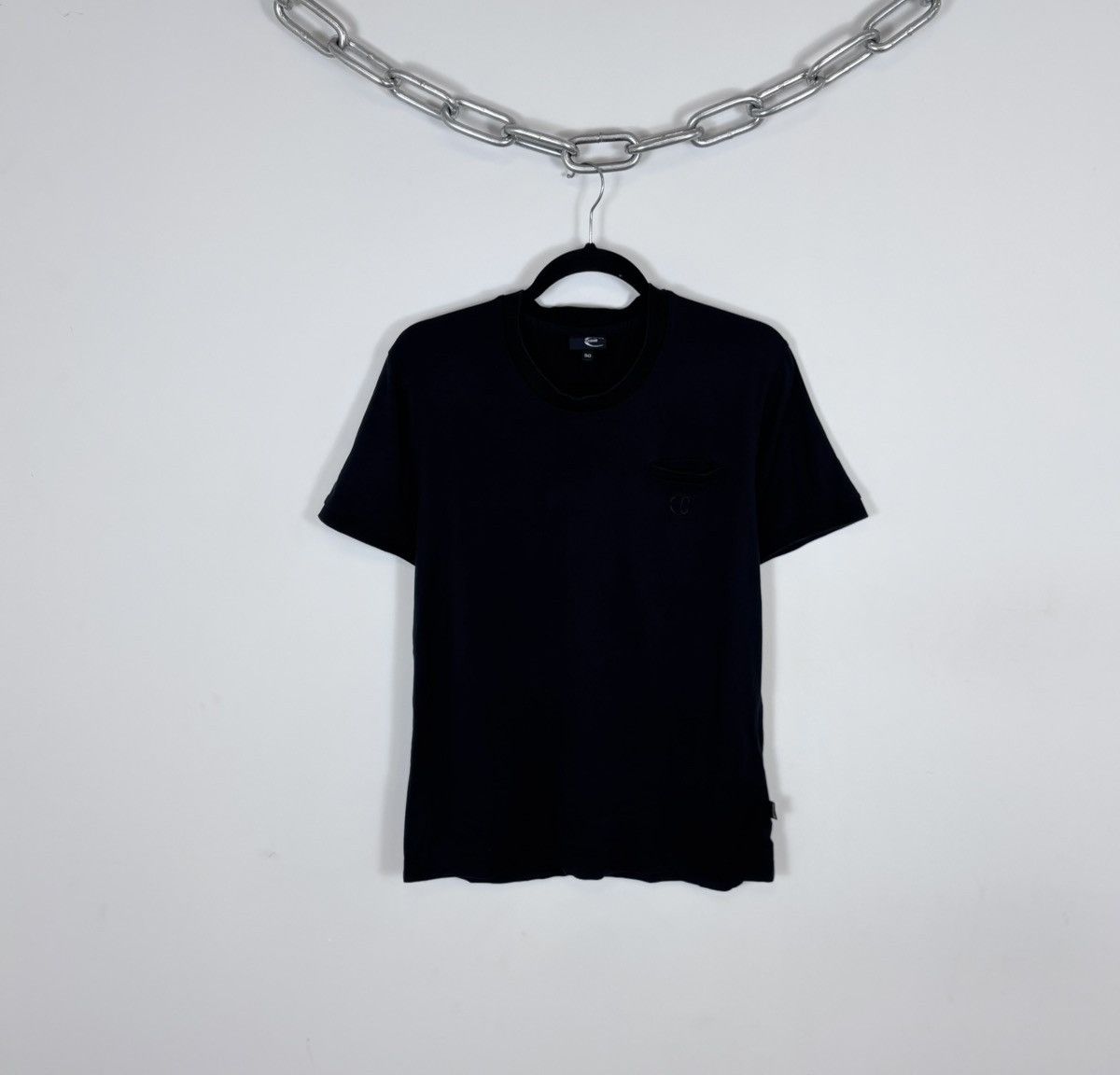 Just Cavalli Just Cavalli Y2K Men’s Black Silk Cotton T-Shirt Tee Size US M / EU 48-50 / 2 - 1 Thumbnail