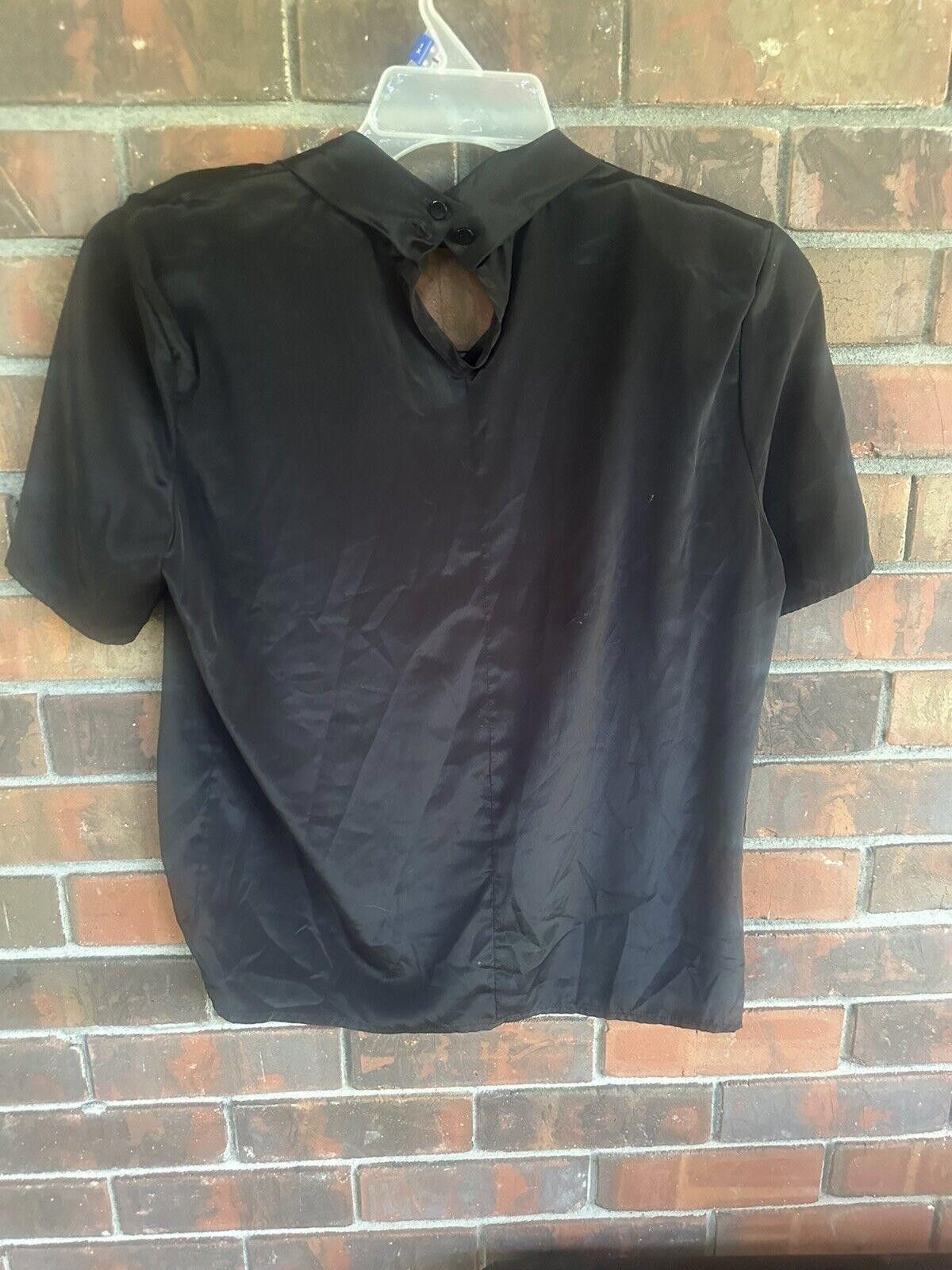 Designer Vintage Black blouse approx. size 8 Spice Career 1960s Size M / US 6-8 / IT 42-44 - 3 Thumbnail