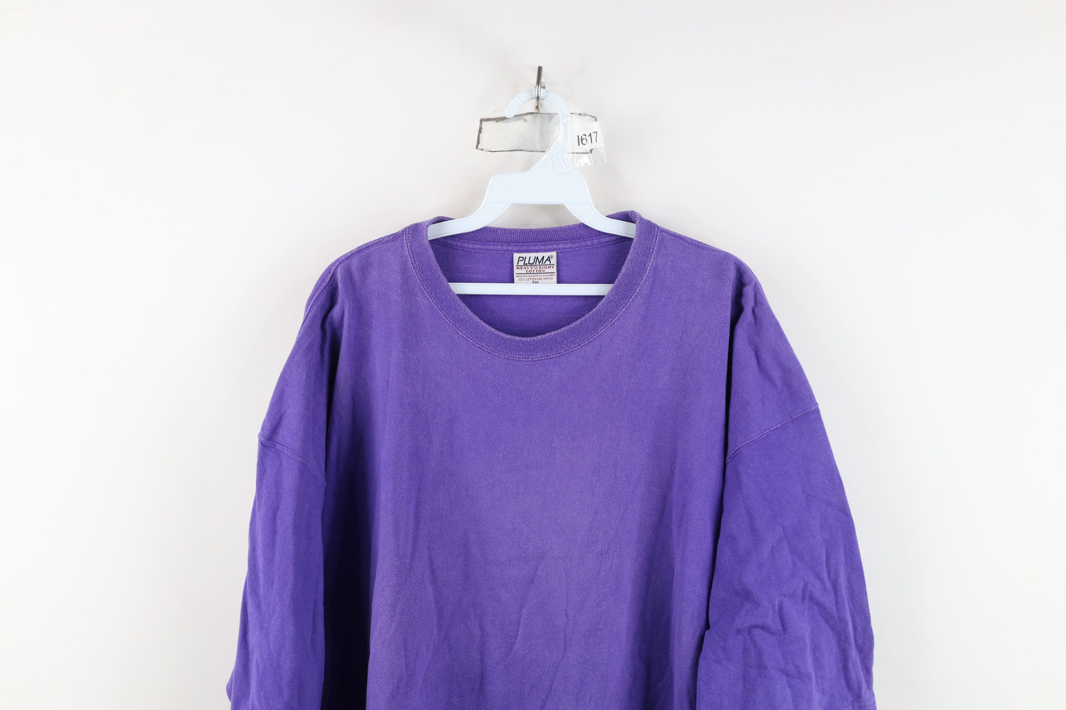 Vintage Vintage 90s Streetwear Heavyweight Cotton T-Shirt Purple Size US XXL / EU 58 / 5 - 2 Thumbnail