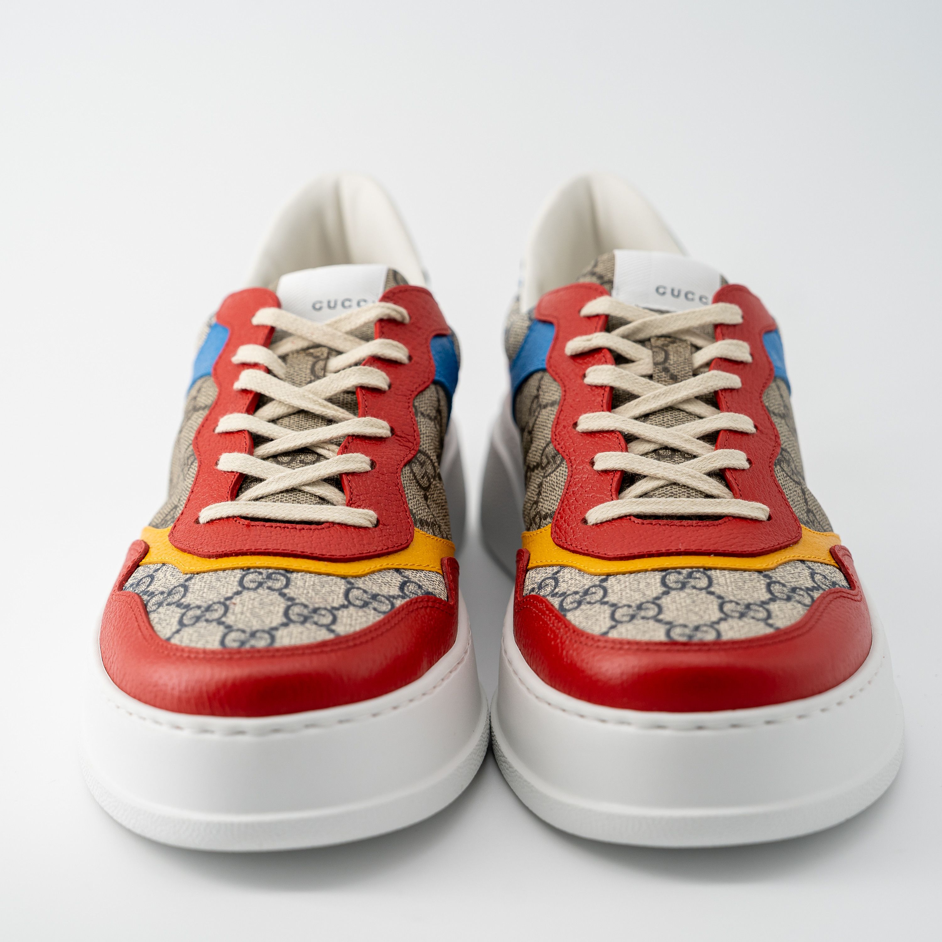 Gucci 12G Gucci GG Supreme Low Top Sneakers Beige Red Blue Green Size US 12.5 / EU 45-46 - 2 Thumbnail