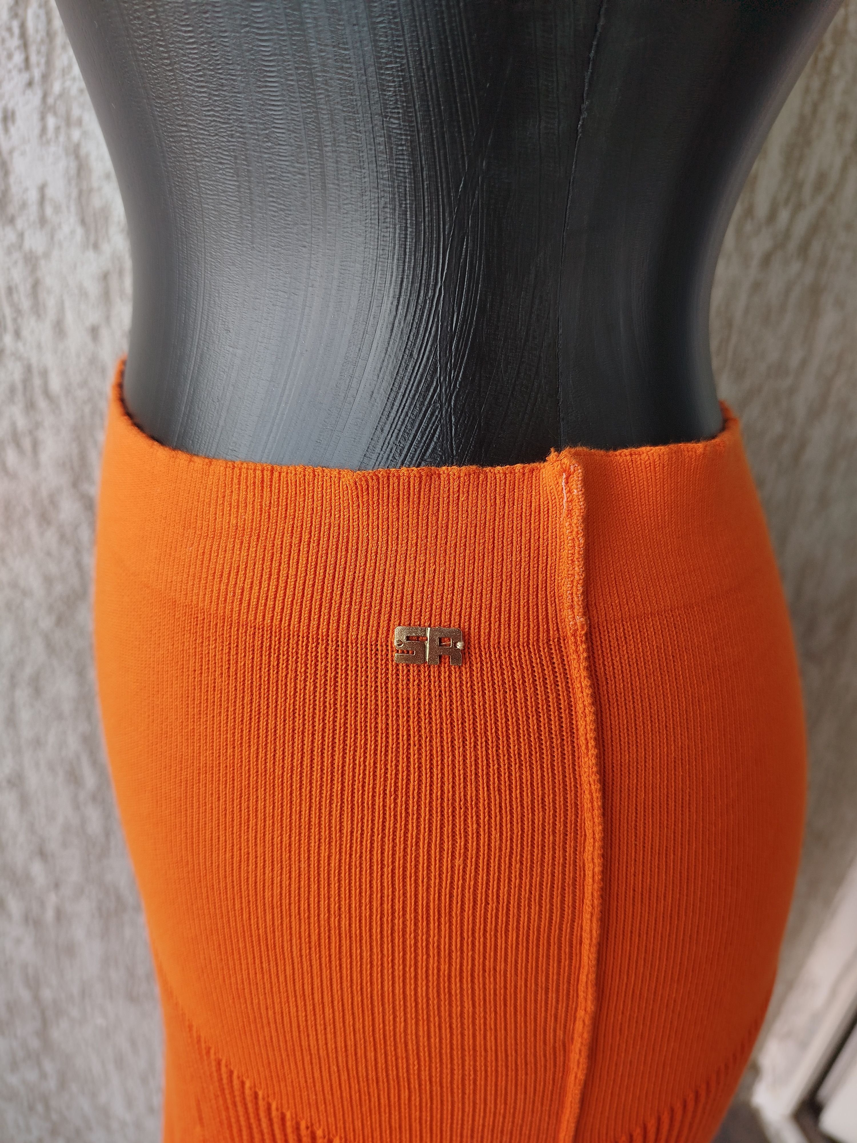 Sonia Rykiel Skirt Elastic Waist Knee Lingth Ribbed Knit Cotton Size 44 Size 32" / US 10 / IT 46 - 7 Thumbnail