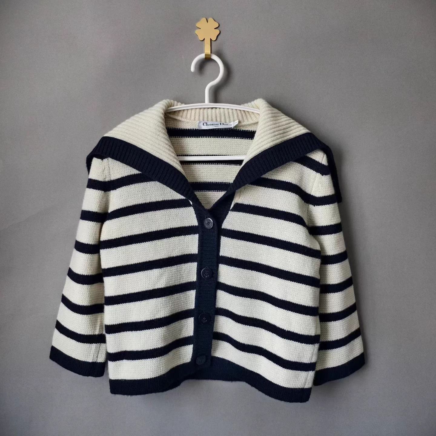 Dior DIOR D-Stripes wool knit cardigan women's Size XS / US 0-2 / IT 36-38 - 1 Thumbnail