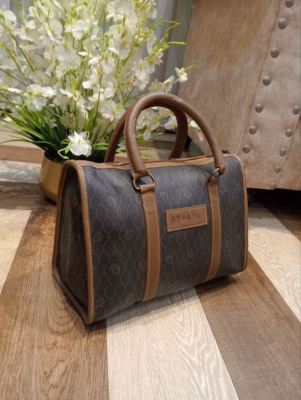 Dior VINTAGE CHRISTIAN DIOR BOSTON HANDBAG HONEYCOMB PATTERN Size ONE SIZE - 3 Thumbnail