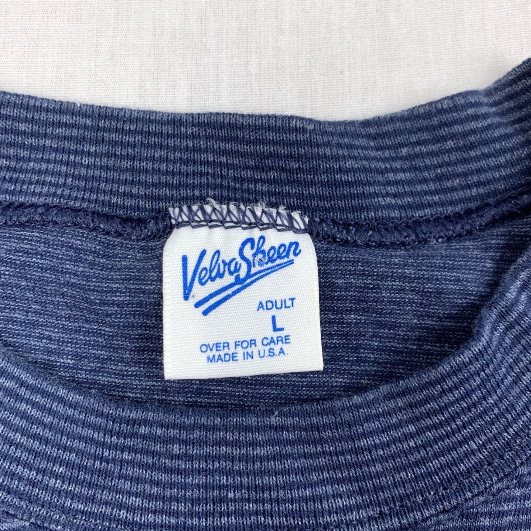Velva Sheen VINTAGE Velva Sheen Montreat NC Shirt Adult Large Blue Striped Travel 90s Mens T-Shirt Size US L / EU 52-54 / 3 - 3 Thumbnail