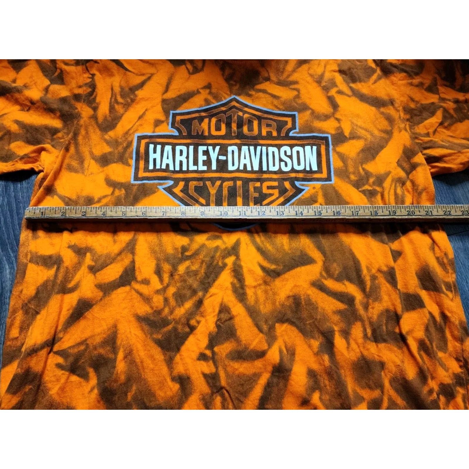 Harley Davidson Harley-Davidson Motorcycle Mt. Cheaha Oxford AL Mens XL Orange Tie Dye Short Sleeve T-Shirt Size US XL / EU 56 / 4 - 2 Thumbnail