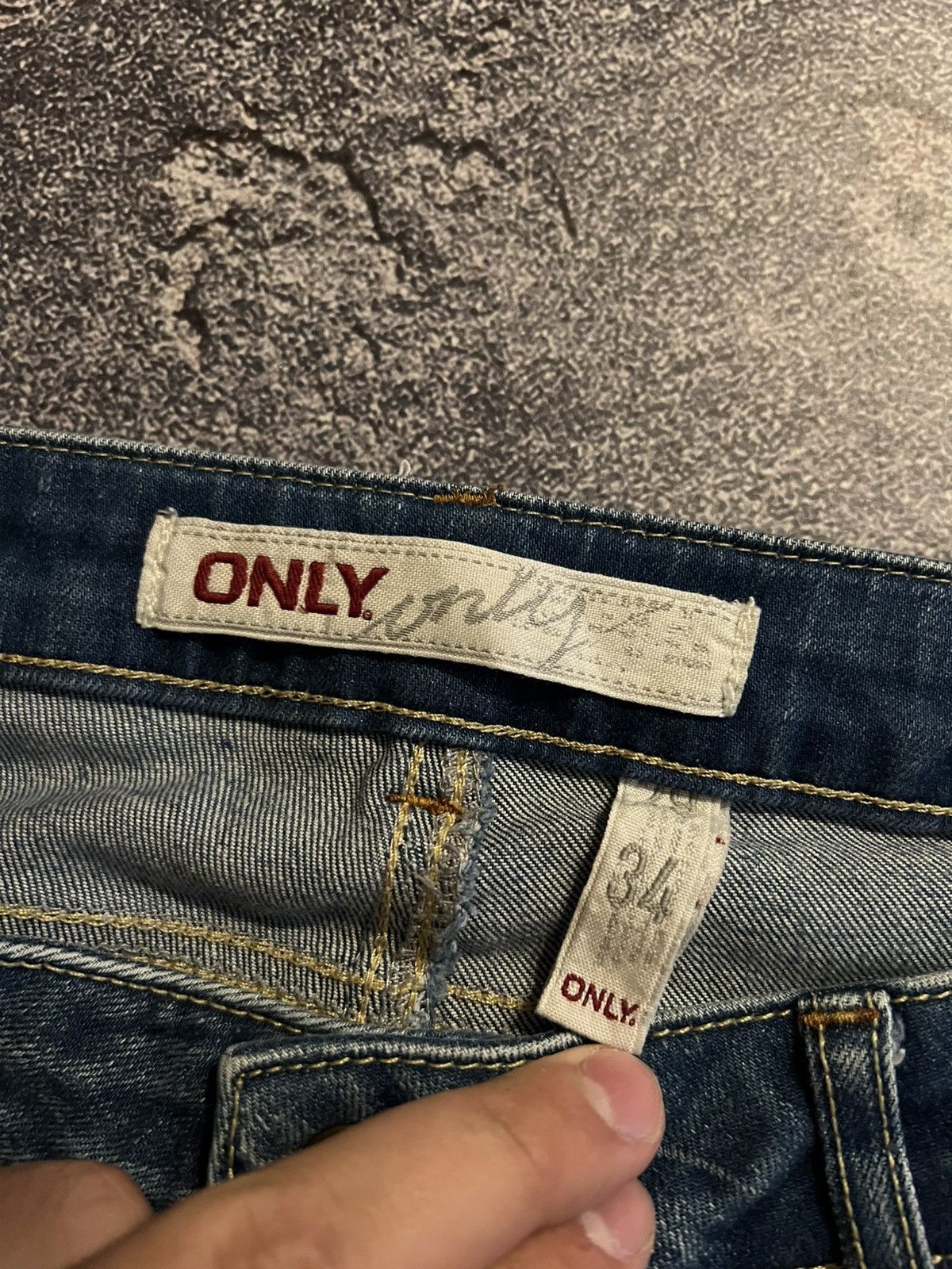 Japanese Brand Archive Slim Glamour Jeans / Heavy Blue White Drip 90s Size US 34 / EU 50 - 7 Thumbnail