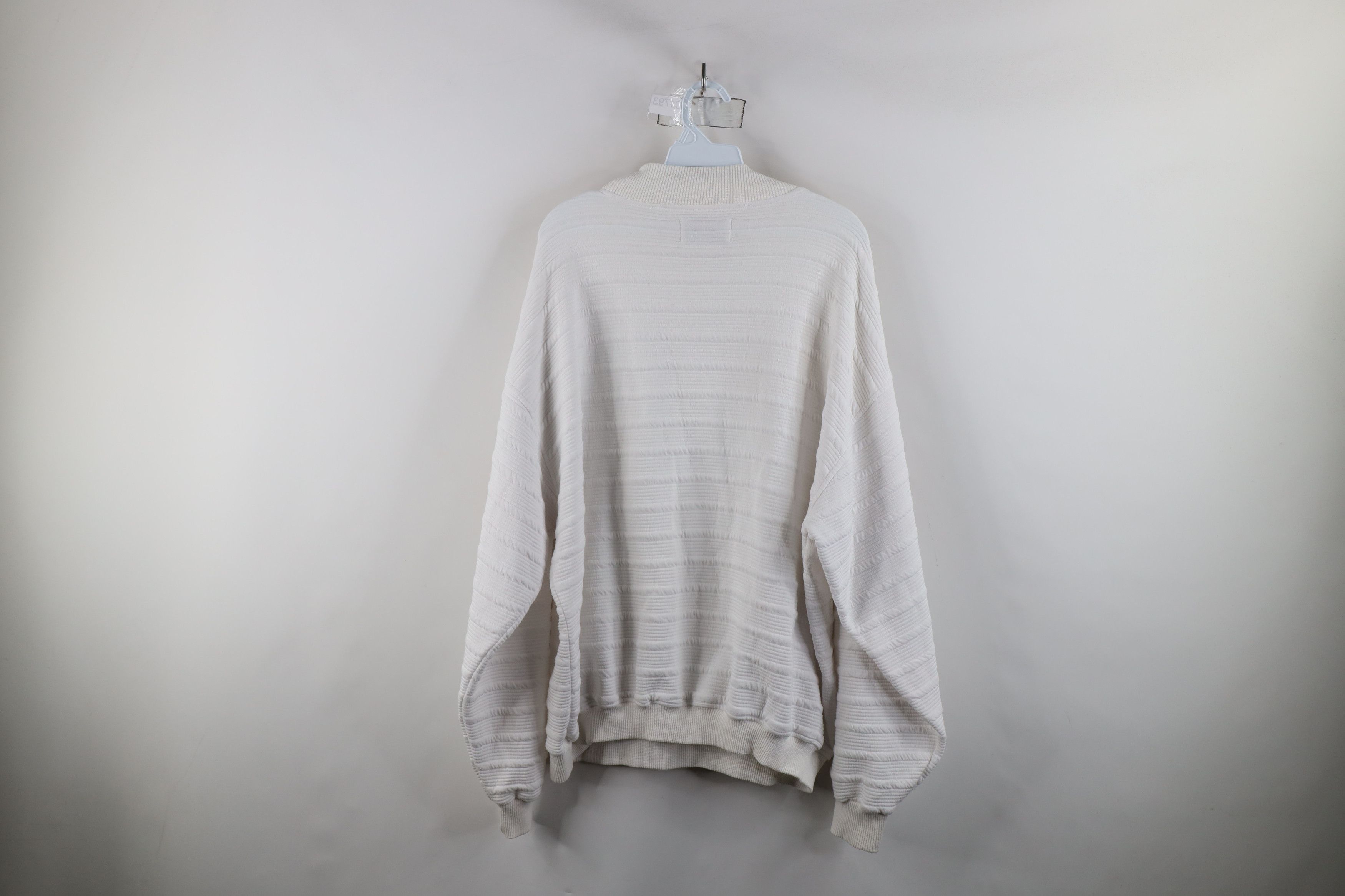 Vintage Vintage 90s Streetwear Ribbed Mock Neck Sweatshirt White Size US XL / EU 56 / 4 - 10 Thumbnail