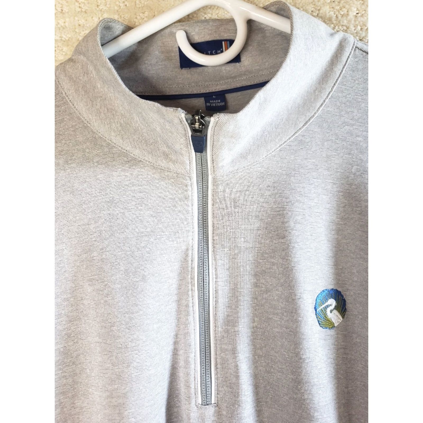 Vintage STITCH Golf 1/4 Zip Pullover Activewear Sweater Grey Men's Large Spring Island Golf Sports Size US L / EU 52-54 / 3 - 3 Thumbnail
