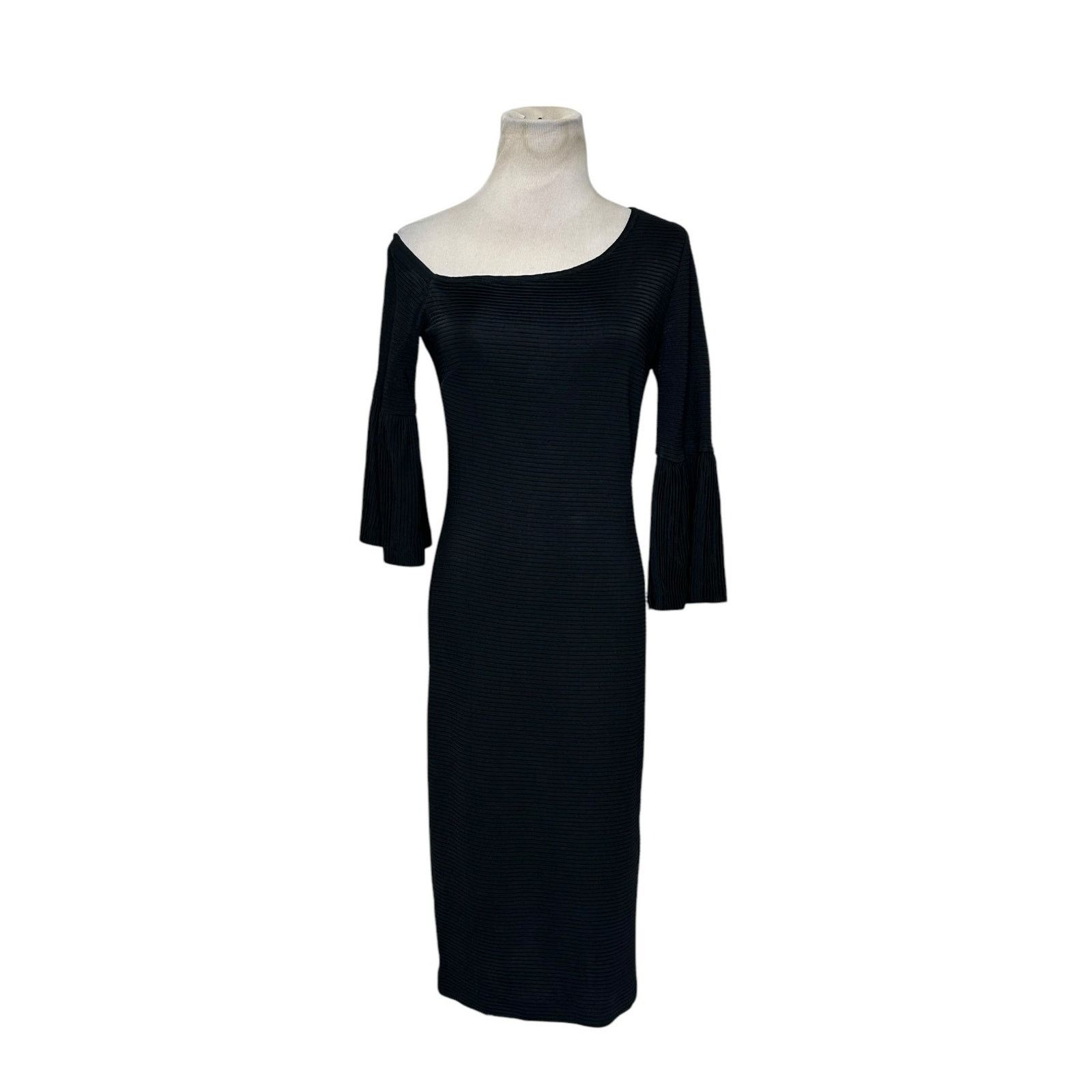 Trina Turk Trina Turk black 3/4 sleeves sheath midi dress size 6 Size M / US 6-8 / IT 42-44 - 1 Thumbnail