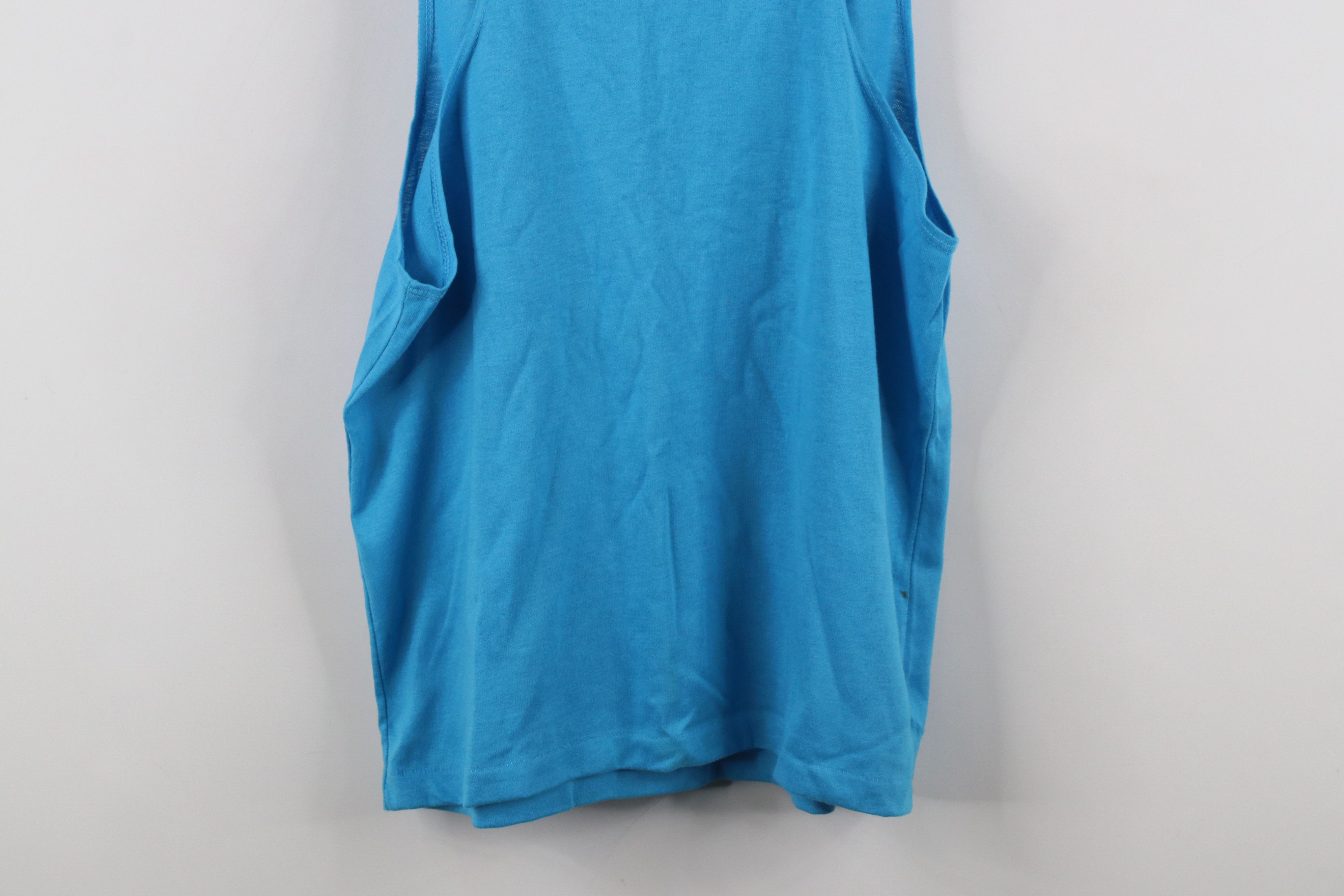 Vintage Vintage 90s Streetwear Blank Tank Top T-Shirt Blue USA Size US L / EU 52-54 / 3 - 11 Thumbnail