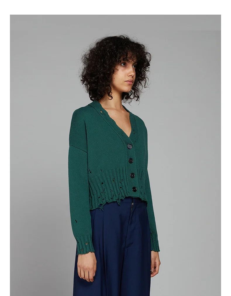 o1w1db10824 Knit Cardigan in Green