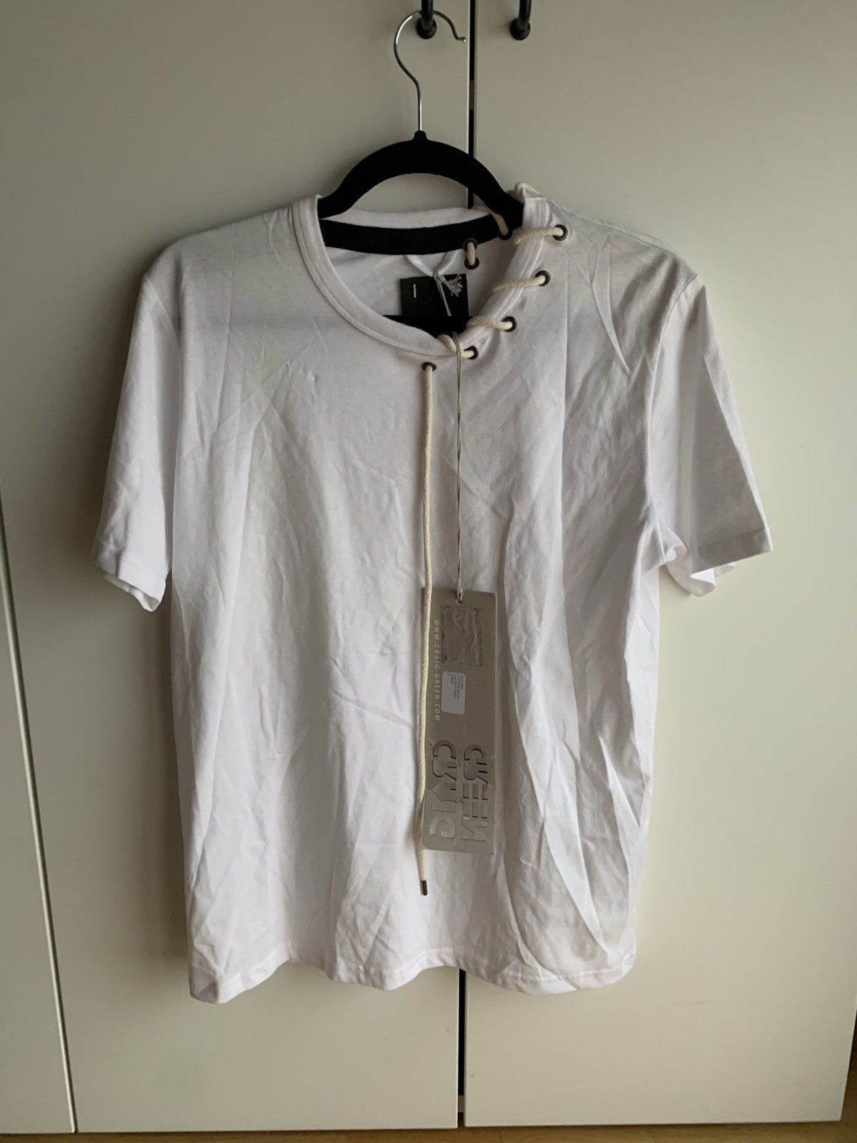 image of Craig Green Lace Up Shirt New in White, Men's (Size Small)