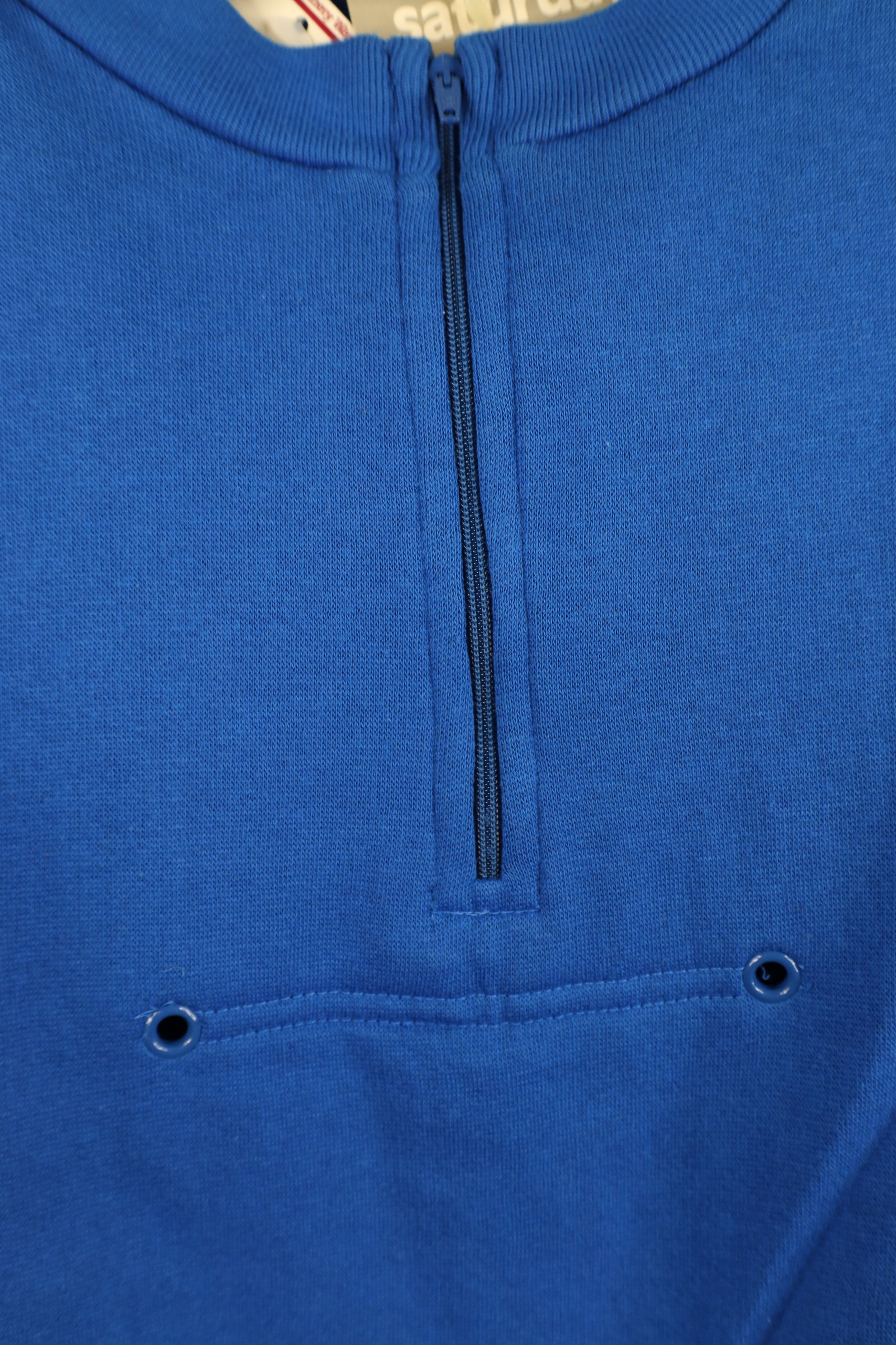 Vintage Deadstock Vintage 90s Streetwear Half Zip Sweatshirt Blue Size L / US 10 / IT 46 - 6 Thumbnail