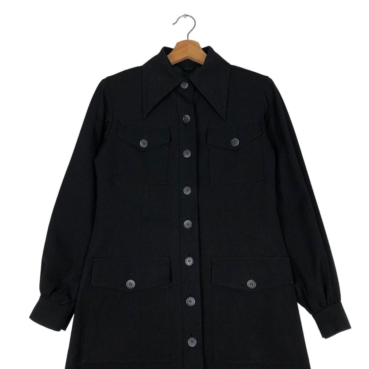 Yves Saint Laurent 🔥Vtg Long Jacket Rich Black Yves Saint Laurent Size US M / EU 48-50 / 2 - 4 Thumbnail
