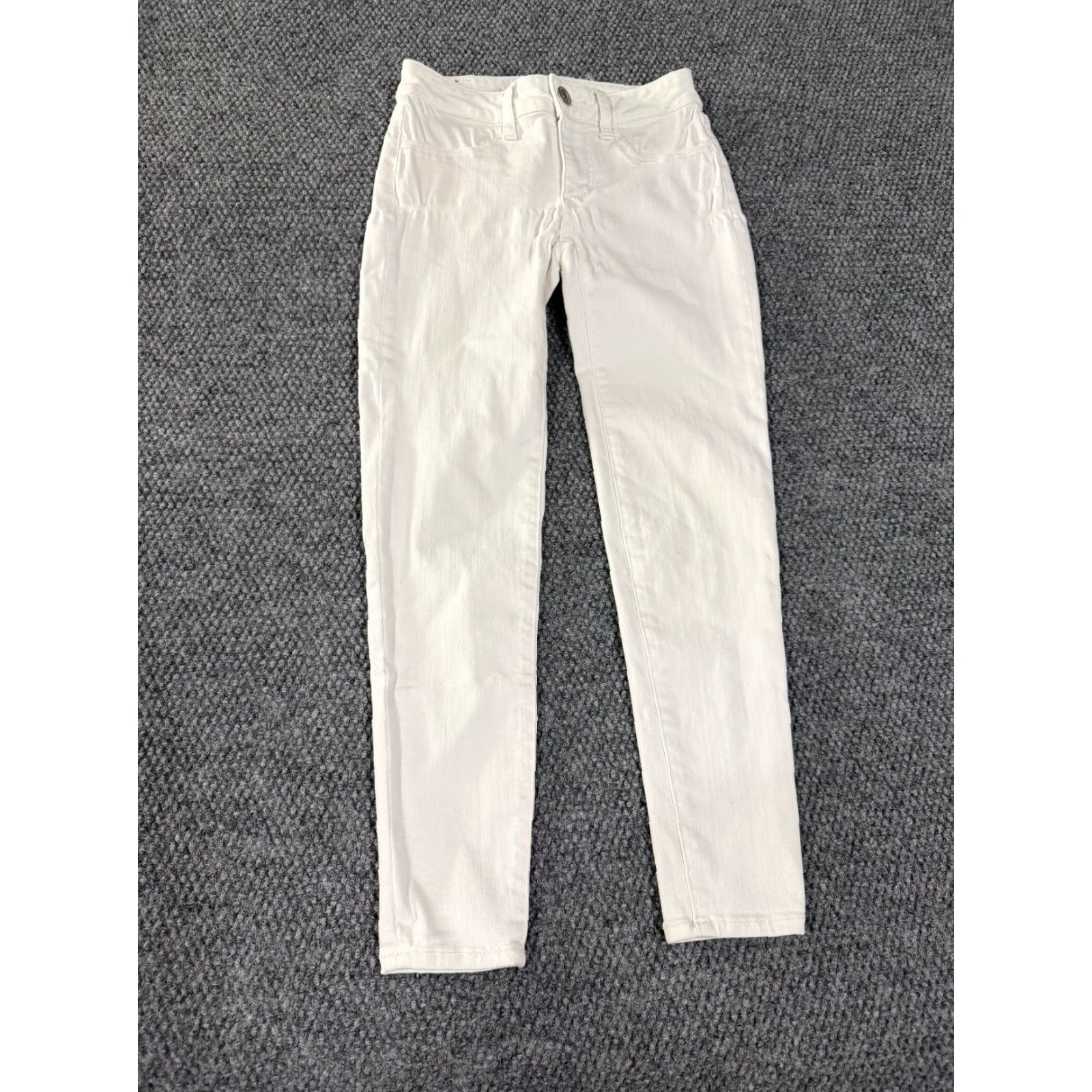 American Eagle Outfitters American Eagle Outfitters Jegging Womens 00 X Short White Skinny Stretch Denim Jeans Size 24" / US 00 / IT 34 - 2 Thumbnail