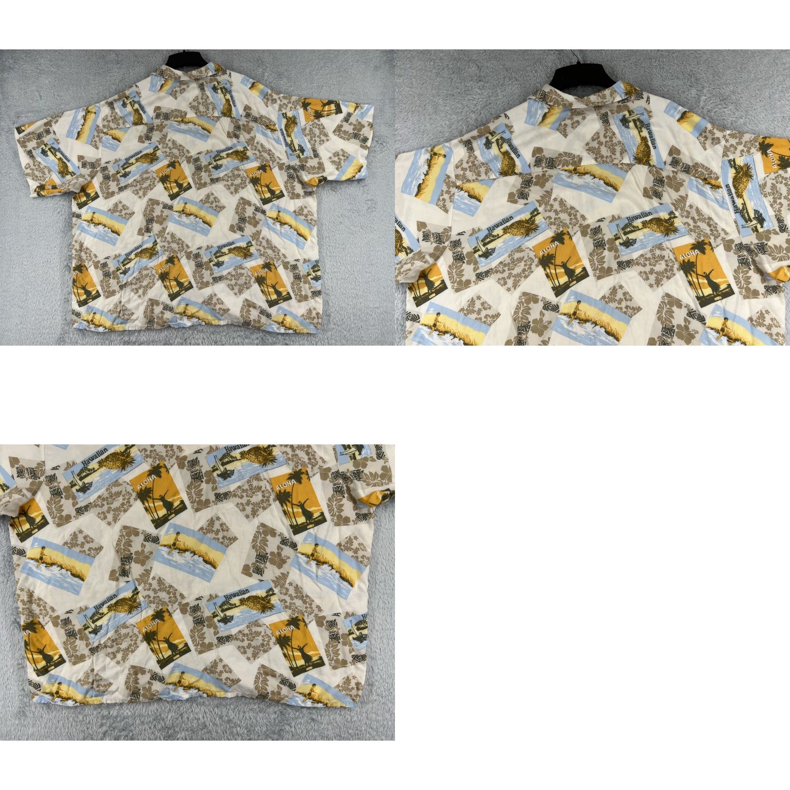 Vintage VINTAGE Puritan Shirt Mens 3XL Beige Post Card Print 100% Rayon Beach Hawaiian Shirt Beach Hawaiian 3XL Mens Beige Puritan 成人? Size US XXL / EU 58 / 5 - 9 Thumbnail