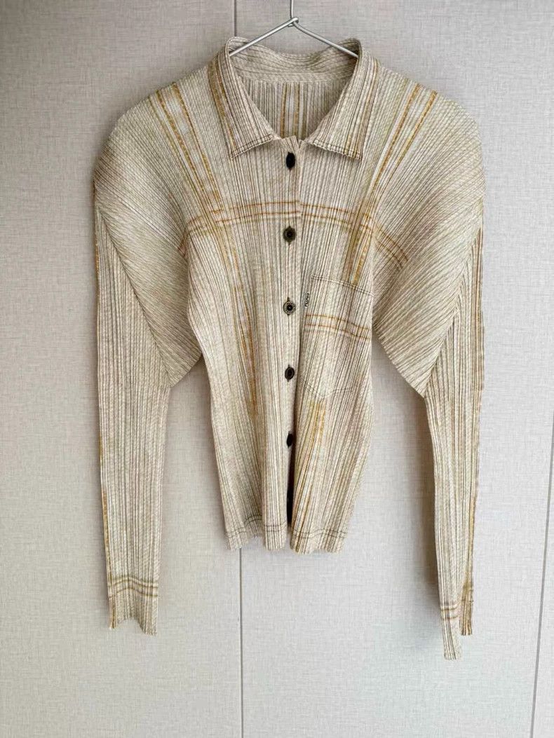 Issey Miyake issey miyake size:3 Beige denim shirt Size XXS / US 00 / IT 34 - 1 Thumbnail