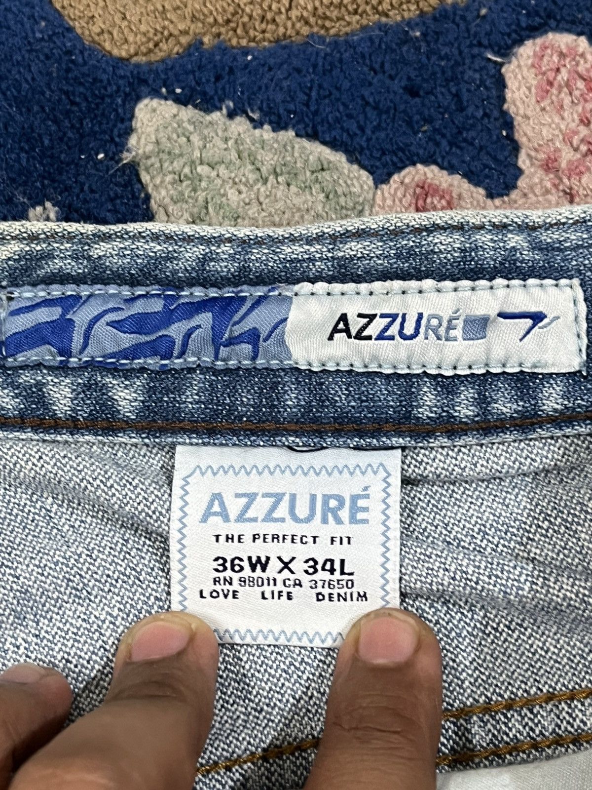 If Six Was Nine Vintage Azzure Baggy Paint Splatter Denim Size US 37 - 12 Thumbnail