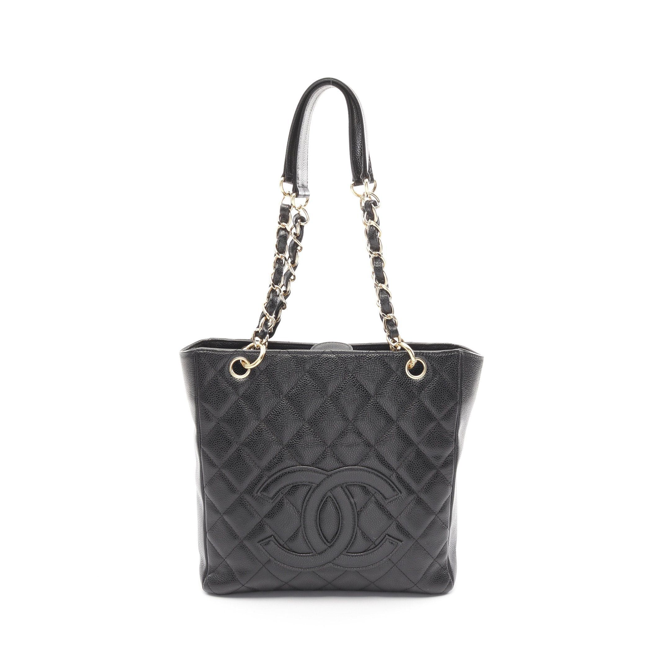 Chanel Chanel Matelasse Pst Chain Shoulder Bag Tote Caviar Skin Black Gold Hardware Size ONE SIZE - 1 Thumbnail