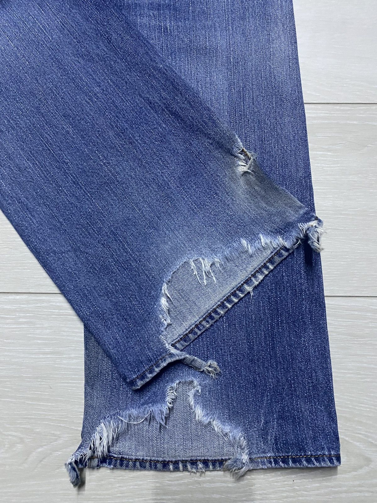 If Six Was Nine Vintage Bobson Crack Wash Distressed Flare Bootcut Jeans Size US 31 - 16 Thumbnail