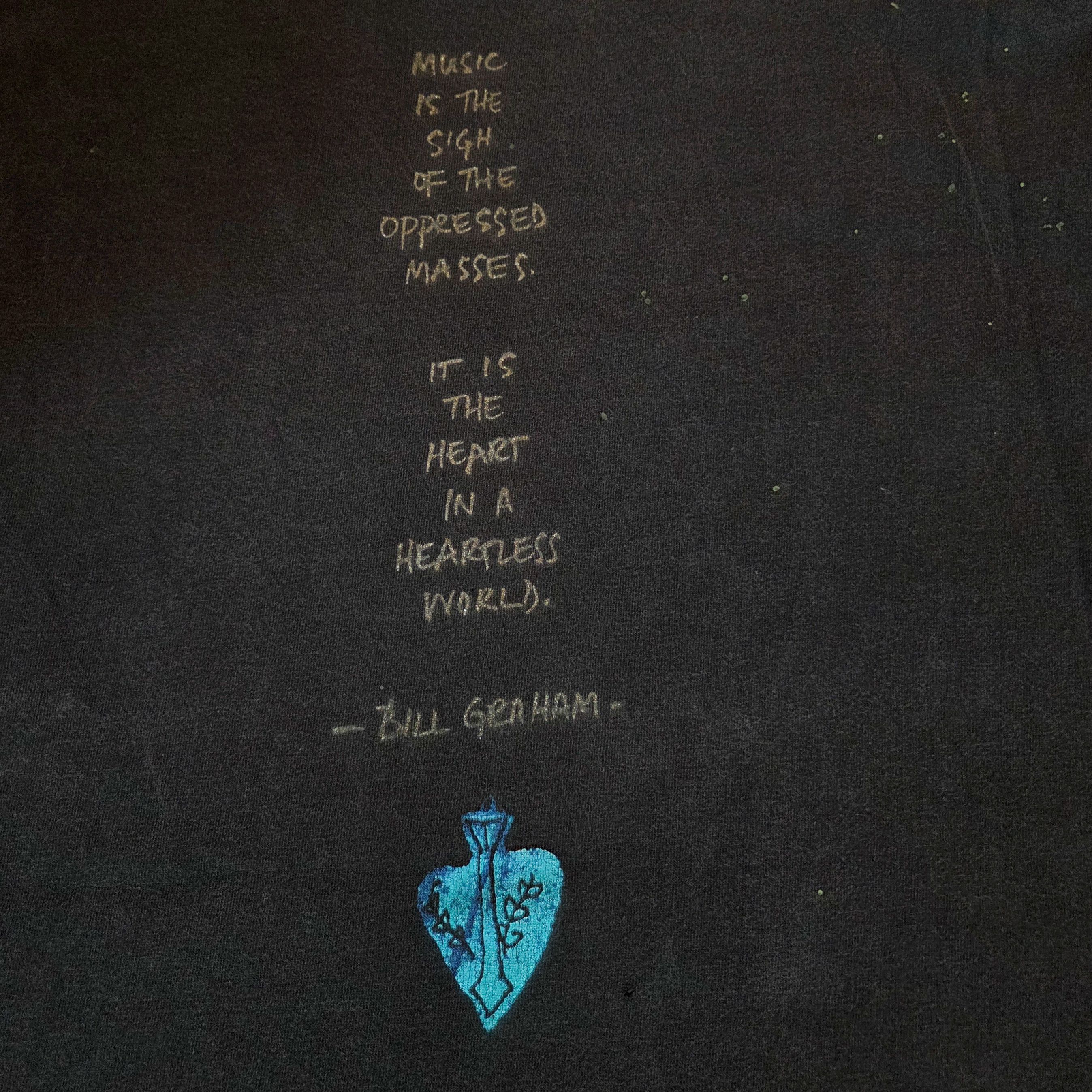 Hanes VTG Carlos Santana Milagro T Shirt Black 90s Concert Band XL Size US XL / EU 56 / 4 - 8 Thumbnail