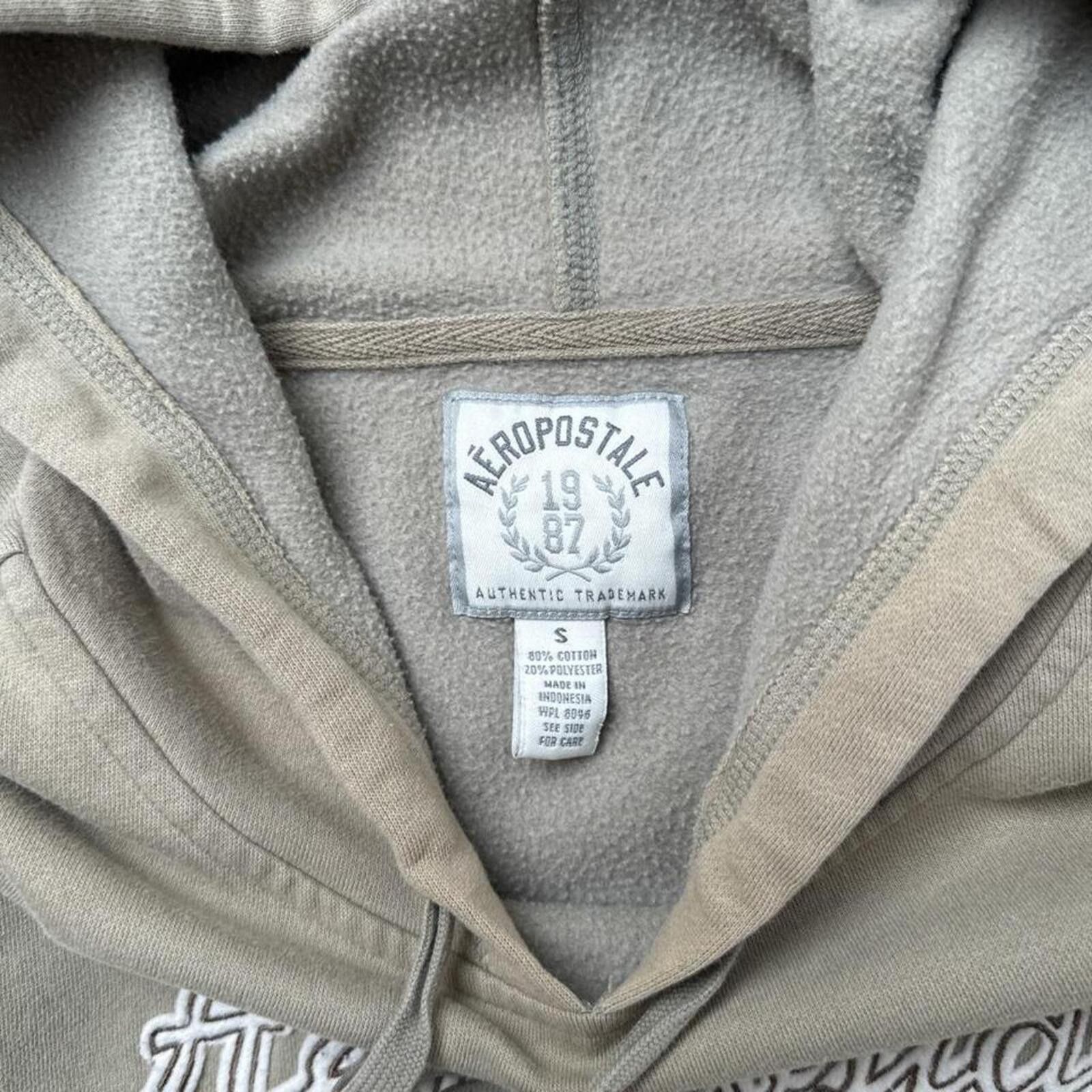 Aeropostale Y2K Aeropostale 00s Logo beige hoodie jacket Size S / US 4 / IT 40 - 4 Thumbnail