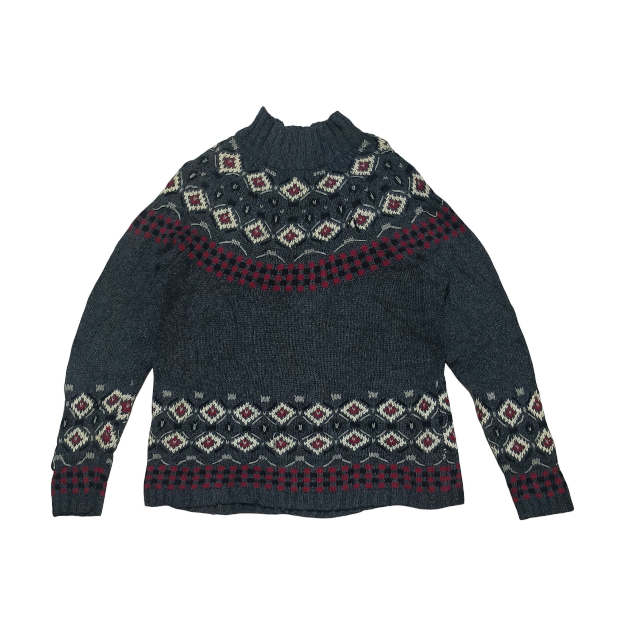 Basic Editions Vintage 80s BASIC EDITIONS Women's Ethnic Knit Sweater Size L / US 10 / IT 46 - 1 Thumbnail