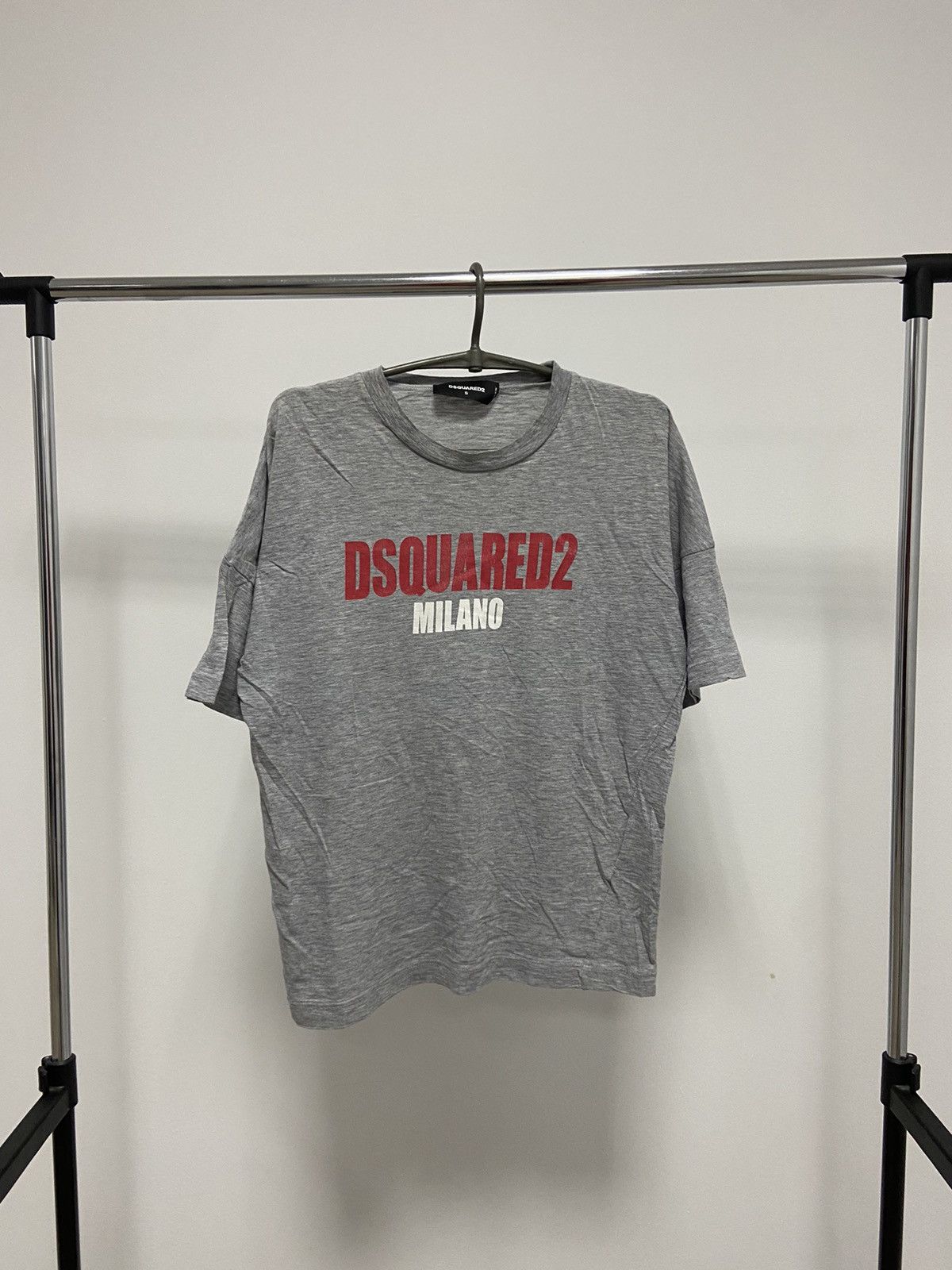 Pre-owned Dsquared2 X Vintage Dsquared2 Milano Vintage T Shirt Big Logo Made In Italy Y2k In Grey