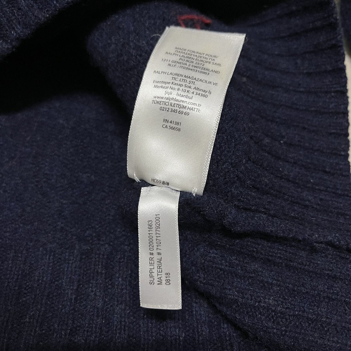 Polo Ralph Lauren × Ralph Lauren × Vintage Iconic Denim Polo Bear Sweaters Size US L / EU 52-54 / 3 - 13 Thumbnail