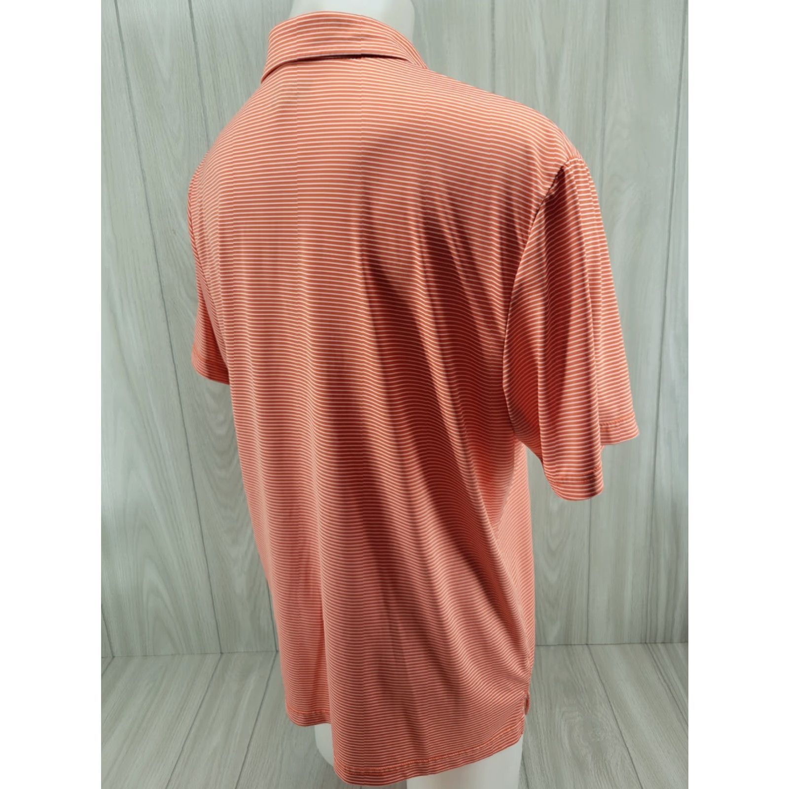 PGA Tour PGA TOUR Polo Shirt Mens XL Orange Striped 100% Polyester Golf Logo Shirt Size US XL / EU 56 / 4 - 5 Thumbnail