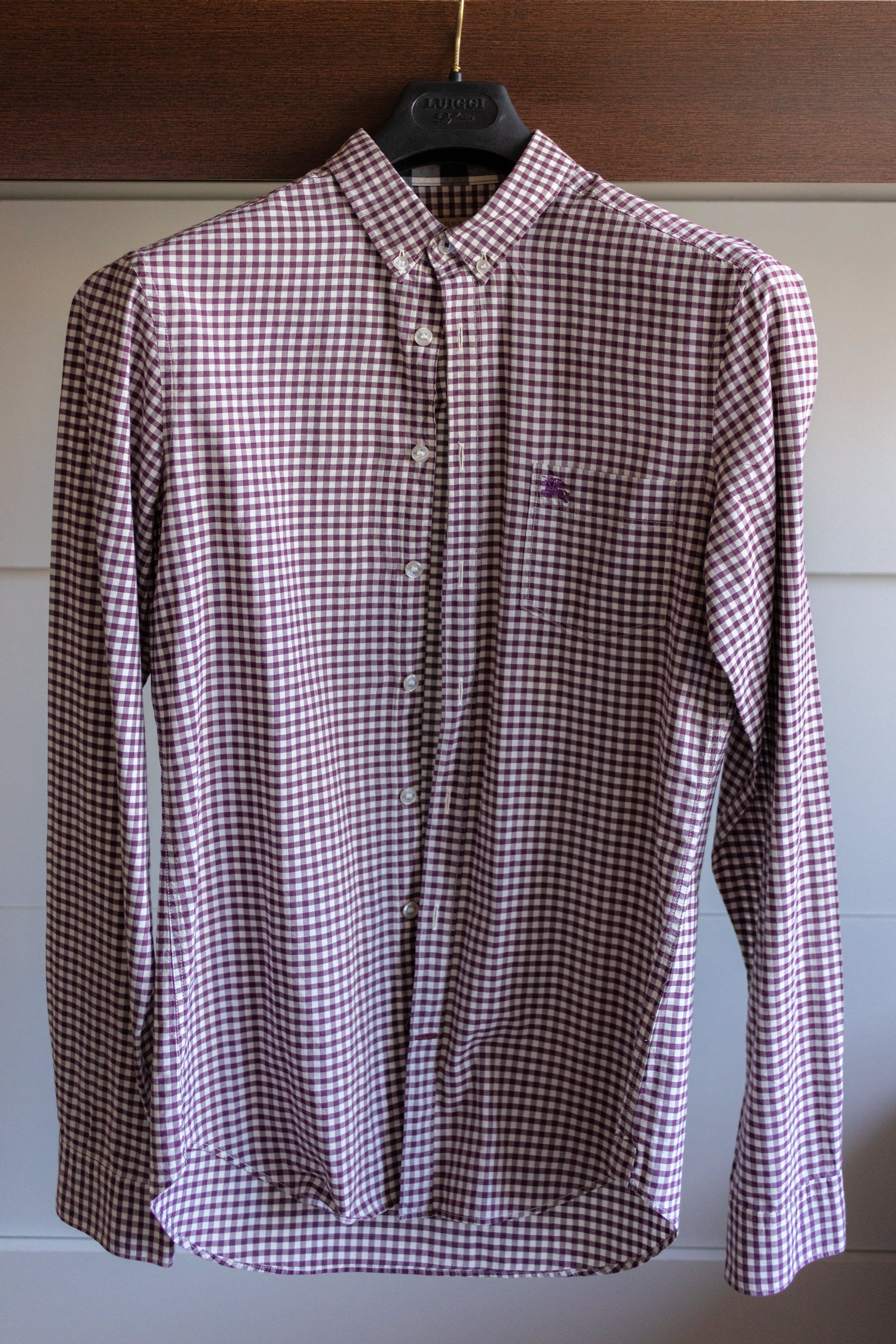 Burberry Purple Gingham Check Shirt Size US S / EU 44-46 / 1 - 1 Thumbnail