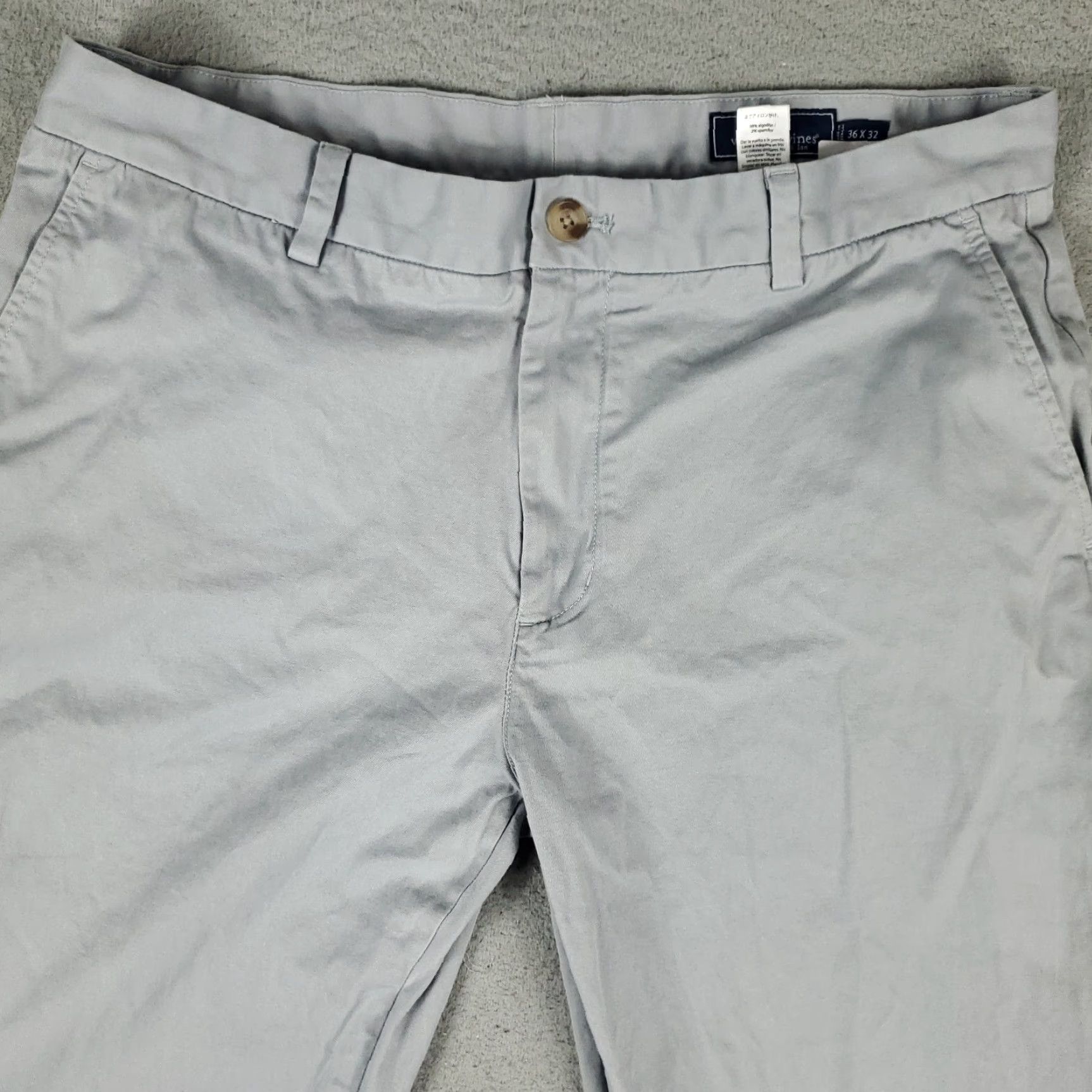 Vineyard Vines VINTAGE Vineyard Vines Mens Chino Pants Size 36x27 Gray Flat Front Straight Leg Casual Size US 36 / EU 52 - 2 Thumbnail