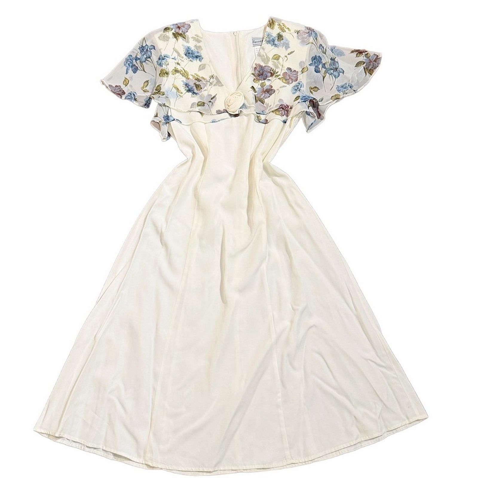 Other Vintage wedding midi dress blue ruffle Size S / US 4 / IT 40 - 12 Thumbnail