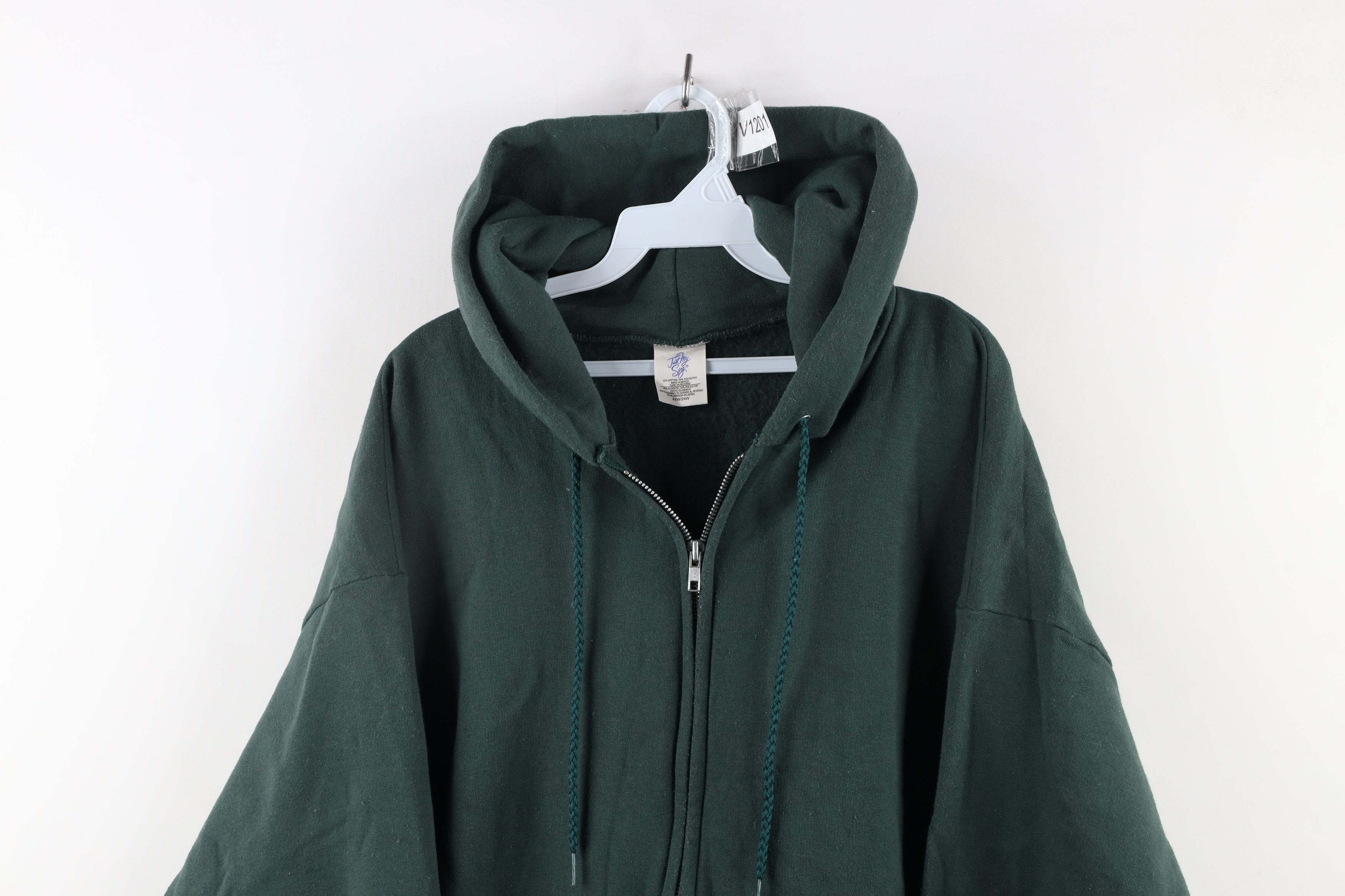Vintage Vintage 90s Streetwear Full Zip Hoodie Sweatshirt Green Size 3XL / US 20-22 - 2 Thumbnail