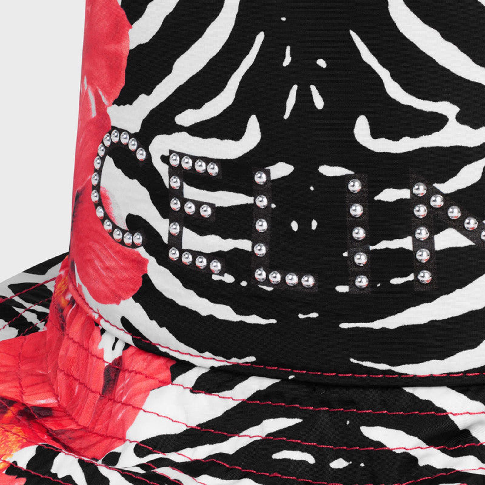 Celine Celine Studs Zebra Nylon Bucket Hat Size ONE SIZE - 3 Thumbnail