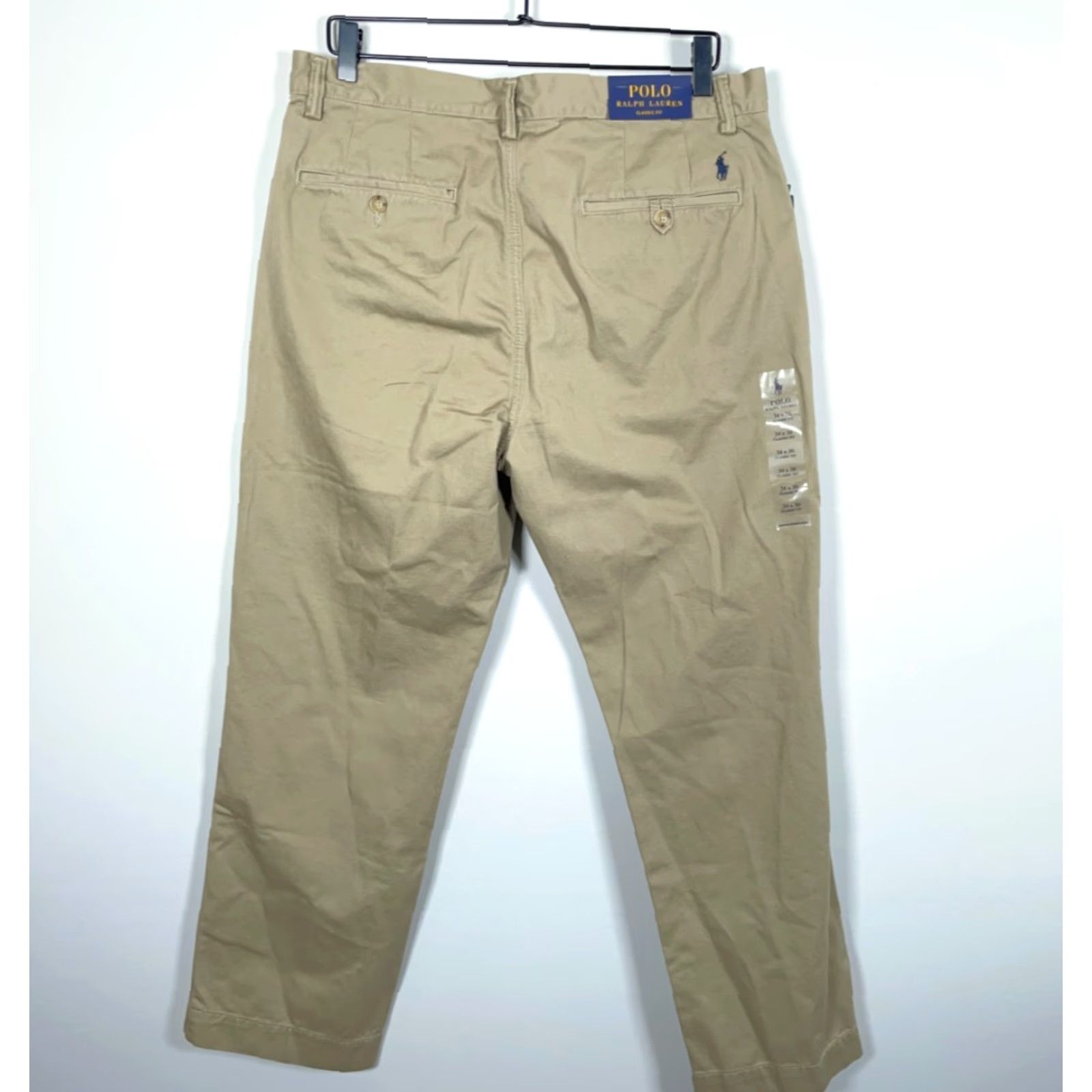 Polo Ralph Lauren Polo Ralph Lauren Chinos Men's 34 x 29 Beige Classic Fit Cotton Pants Unworn Size US S / EU 44-46 / 1 - 2 Thumbnail