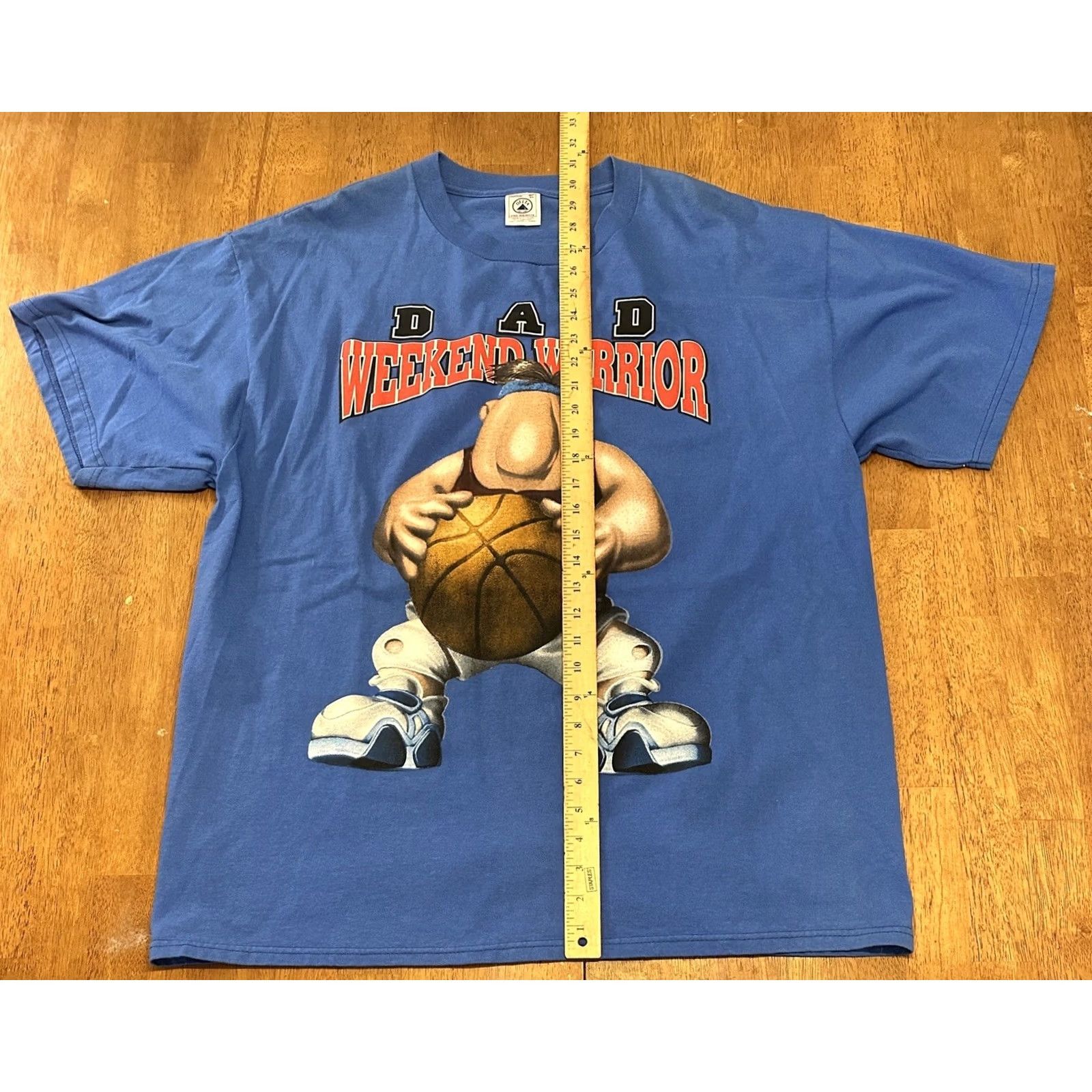 Delta VINTAGE Warrior Basketball T Shirt XL Cartoon Dad Weekend Delta Blue Mens 80s 90s Size US XL / EU 56 / 4 - 6 Thumbnail