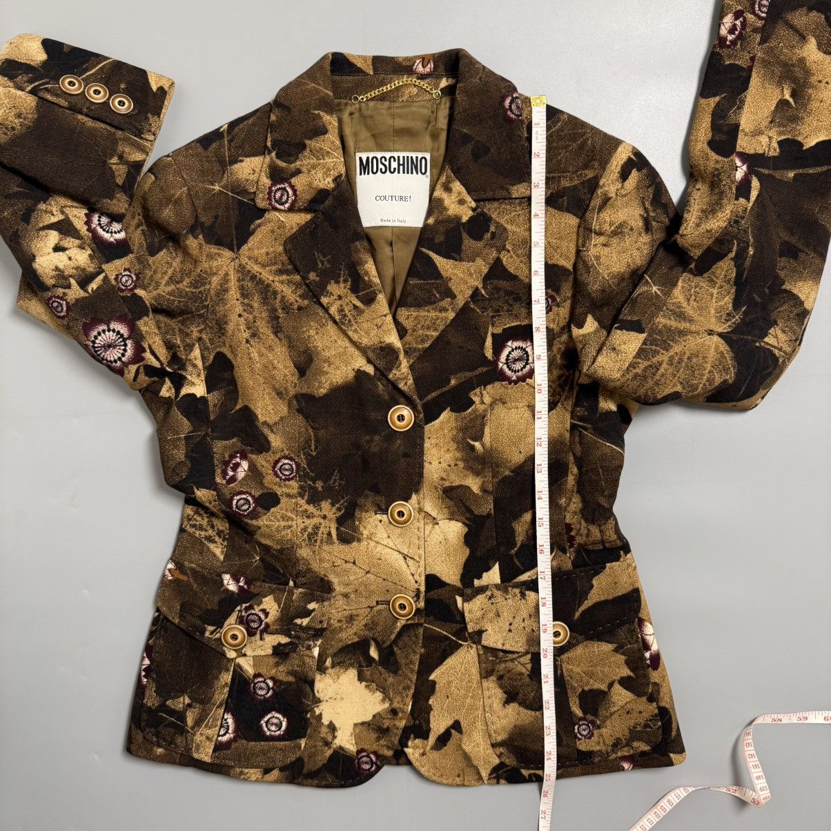 Moschino Moschino Brown Floral Pattern Wool blazer- 90s Size M / US 6-8 / IT 42-44 - 11 Thumbnail