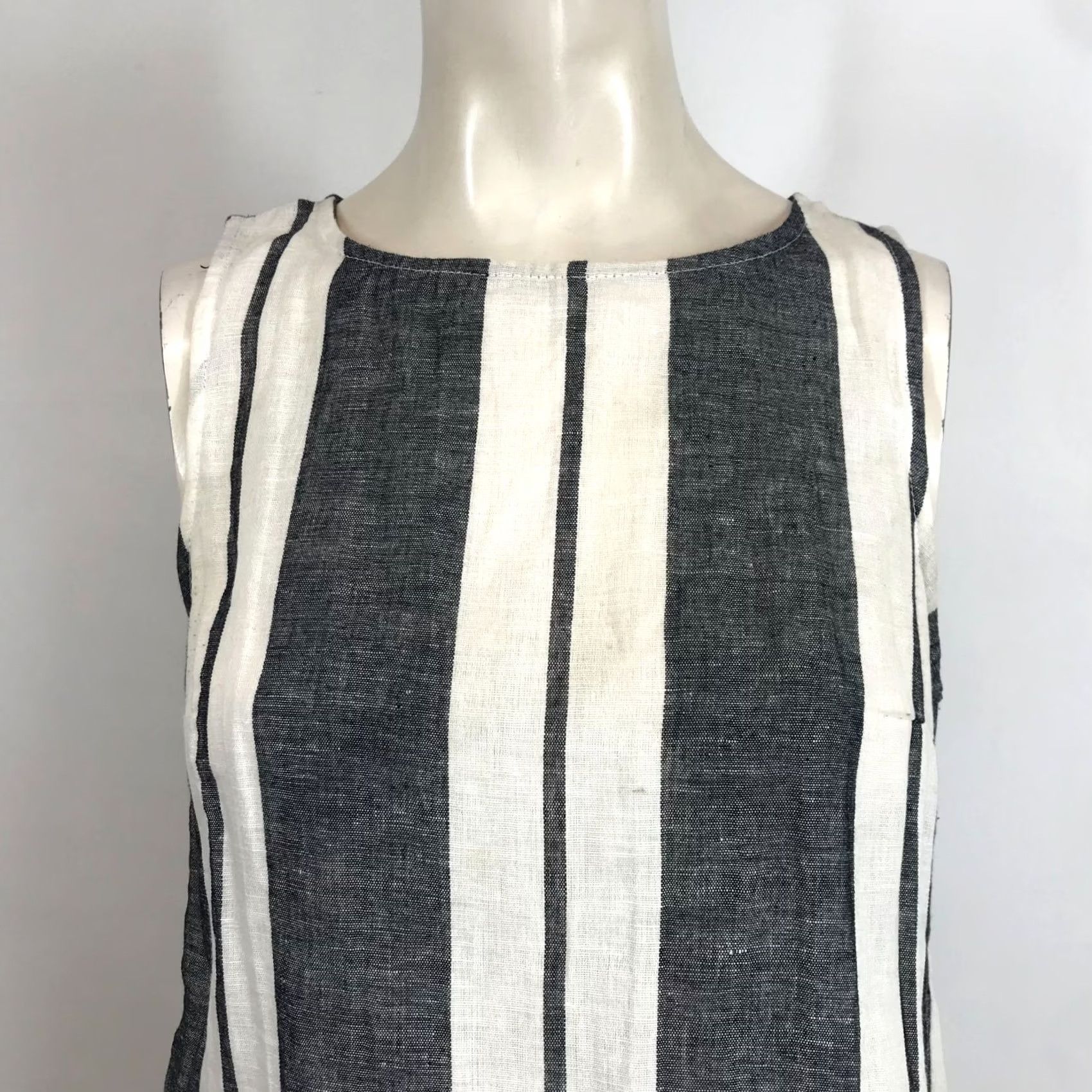 Vintage MAEVE BLUE & WHITE STRIPE SLEEVELESS TOP WOMEN'S 2 COTTON BLEND Size XS / US 0-2 / IT 36-38 - 2 Thumbnail