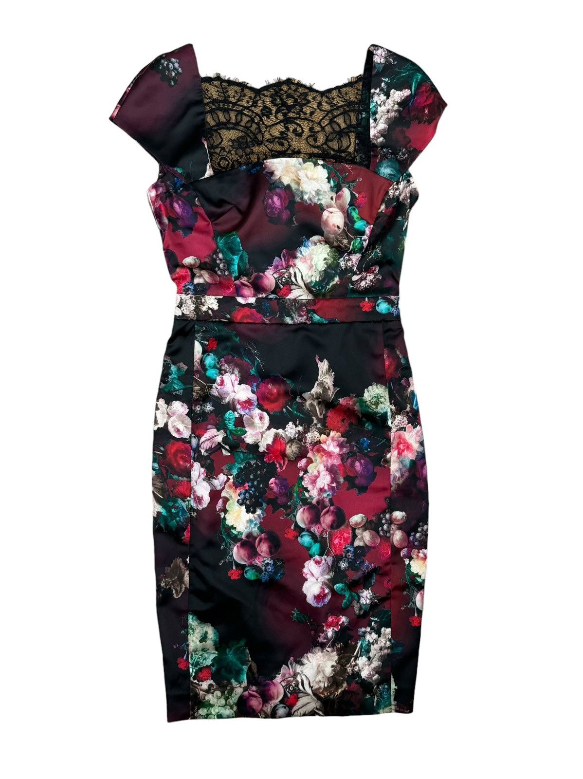 Just Cavalli JUST CAVALLI Satin Dress Floral/Fruit size 40 Size S / US 4 / IT 40 - 18 Thumbnail