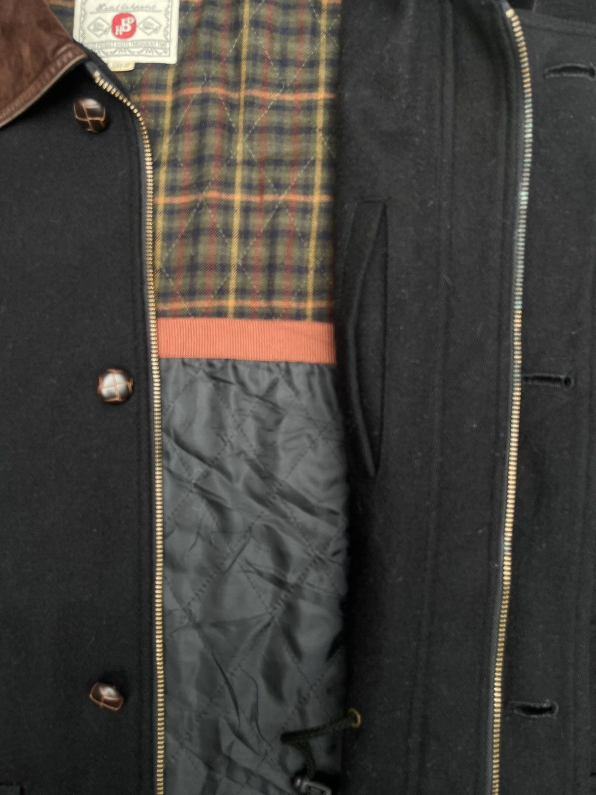 Japanese Brand × Other × Vintage Vintage Bonmarlen Wool Hunting Jacket Leather collar Size US XL / EU 56 / 4 - 5 Thumbnail