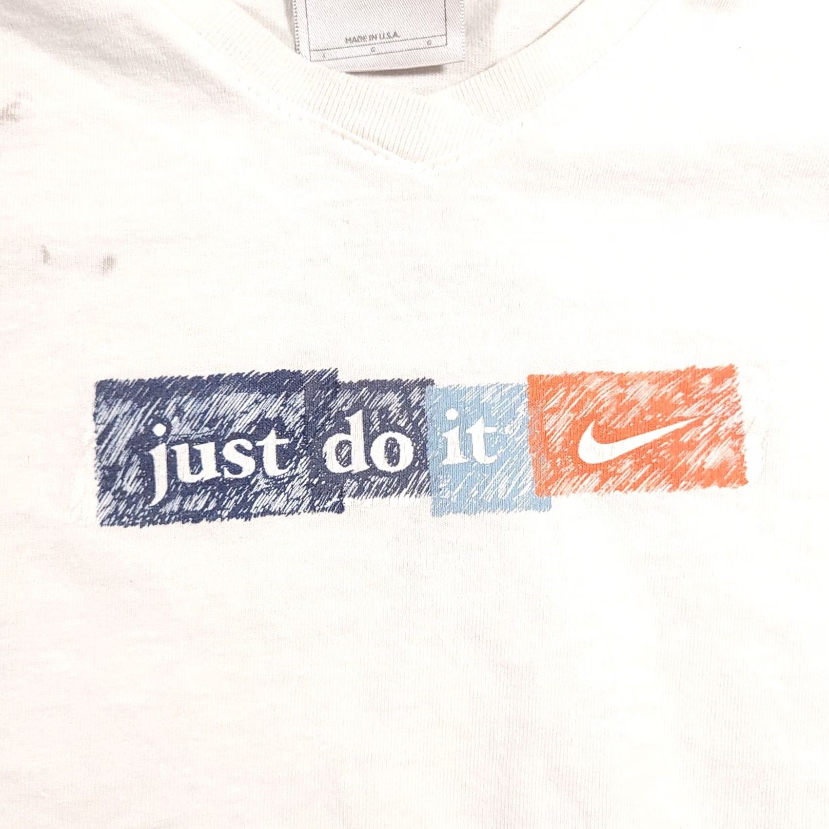 Nike Nike V-Neck Shirt L White USA Made Graphic Spell-Out Vtg 90s Grunge Streetwear Mens Size US L / EU 52-54 / 3 - 4 Thumbnail